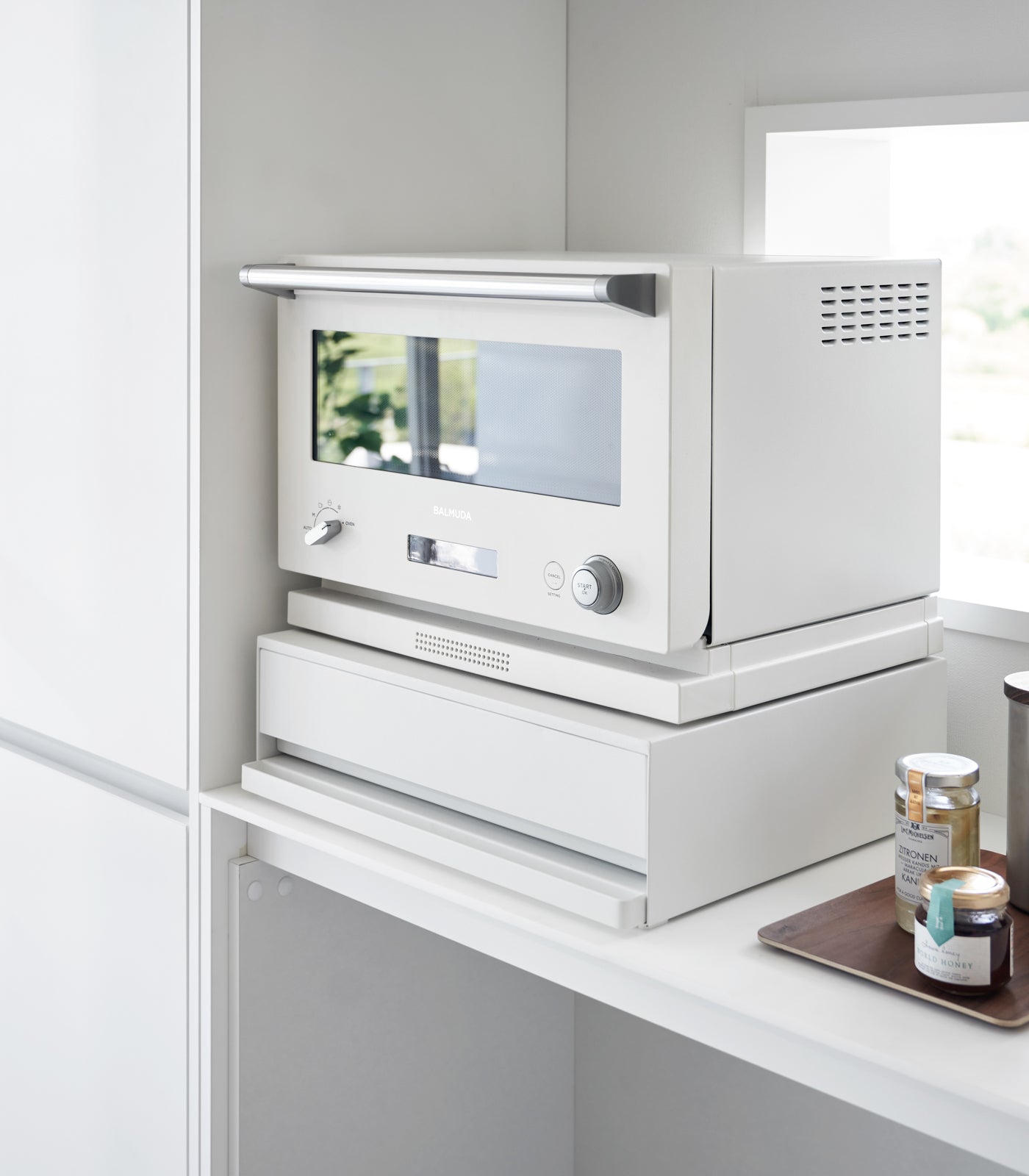 Yamazaki Home Countertop Drawer with Pull-Out Shelf - Steel