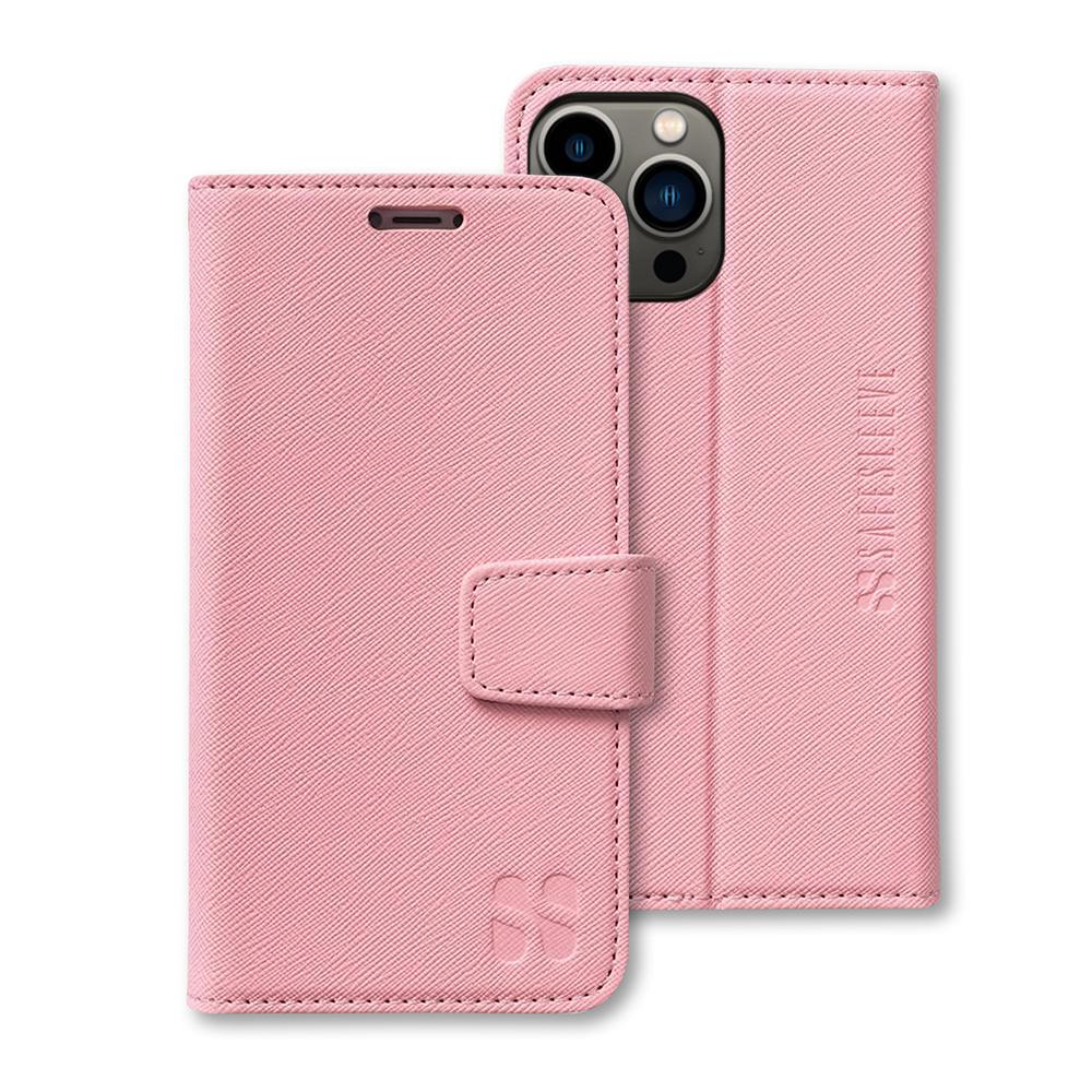 Pink phone case with brand logo on a white background