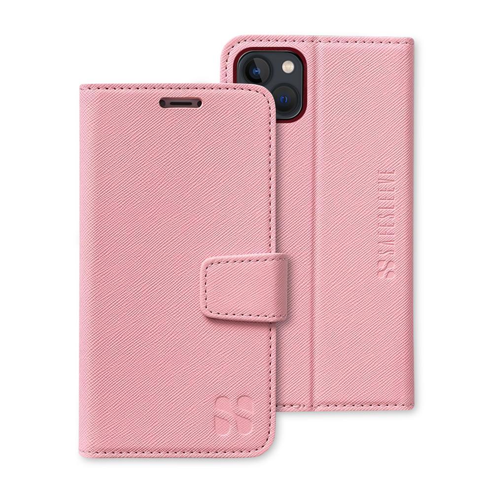 Pink phone case with brand logo on a white background