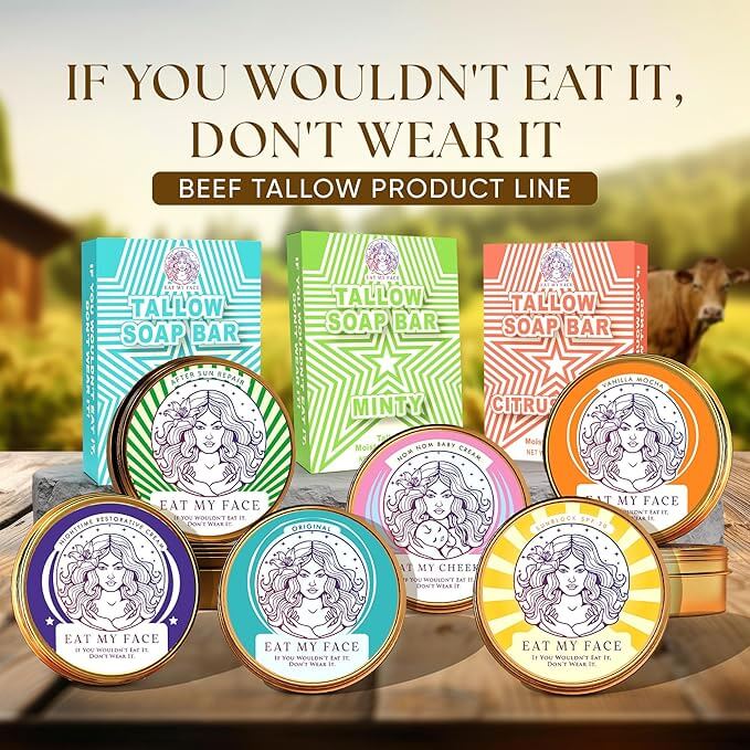 Mint Beef Tallow Soap Twin Pack - 2 Bars — Eat My Face