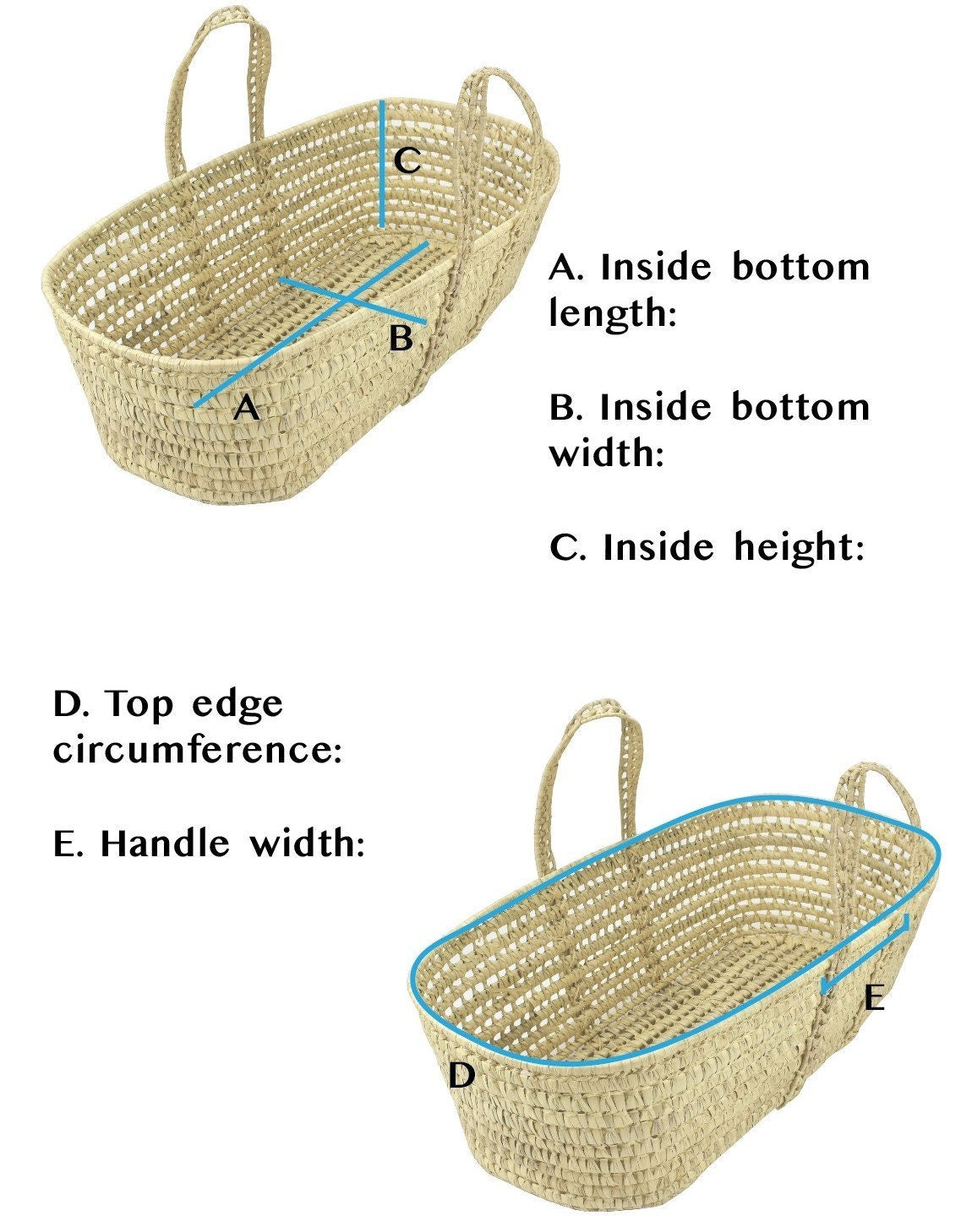 Wendy Anne Modern Style Liner Cover for Moses Basket - Choose Fabric - Custom Made
