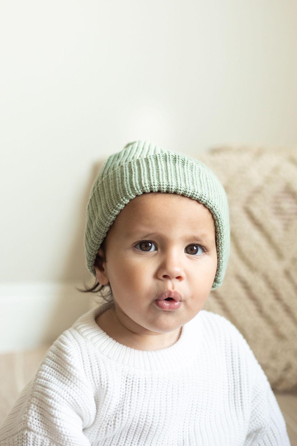 Little Organic Company White Chunky Knit Sweater