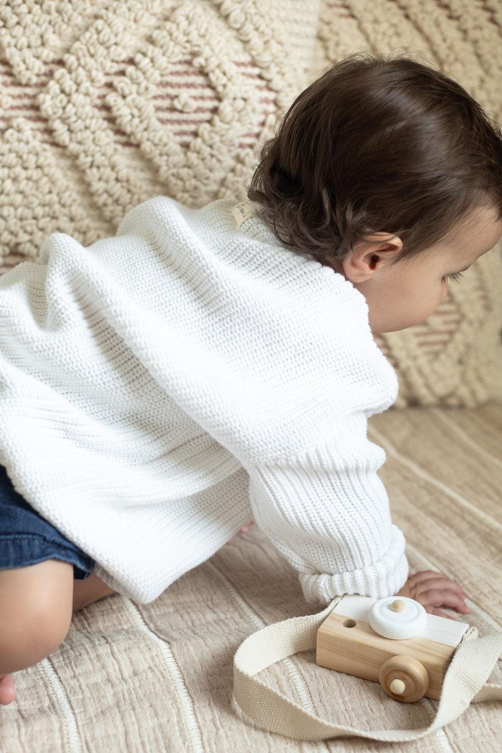 Little Organic Company White Chunky Knit Sweater