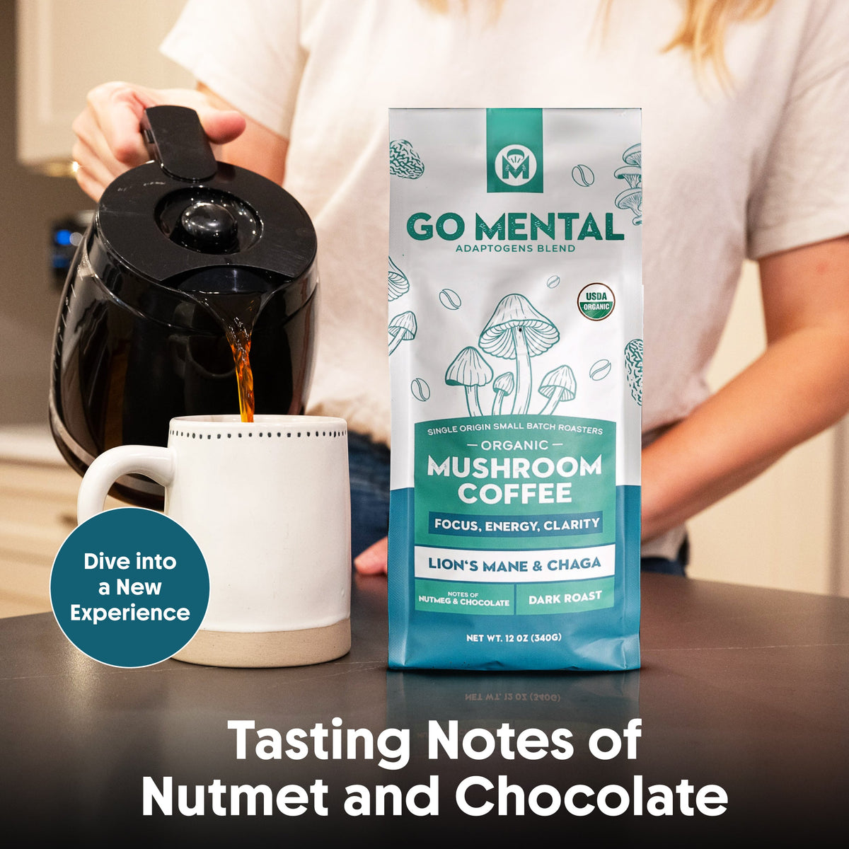 Organic Lion's Mane and Chaga dark roast coffee — product image 7