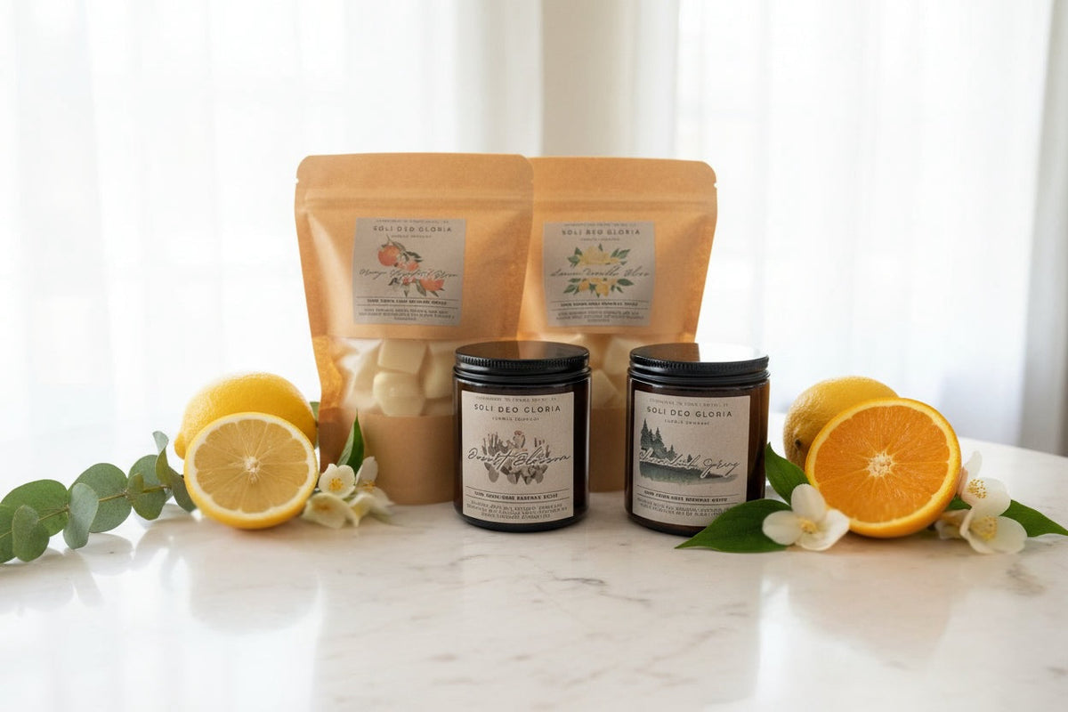 Soli Deo Gloria Candle Company Beeswax Wax Melts | Natural Essential Oil Wax Melts