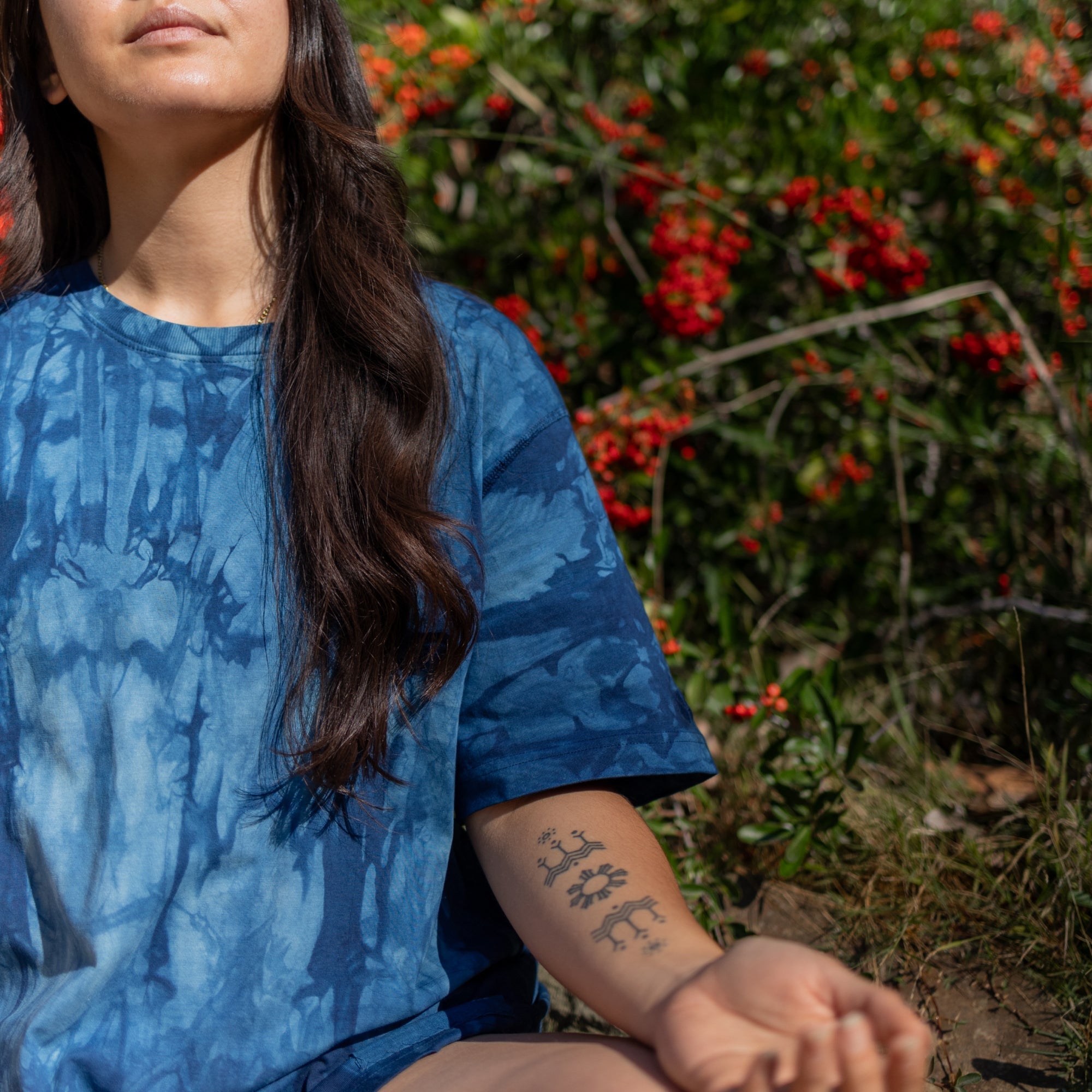 AIZOME Indigo Hana Regenerative Cotton T-Shirt