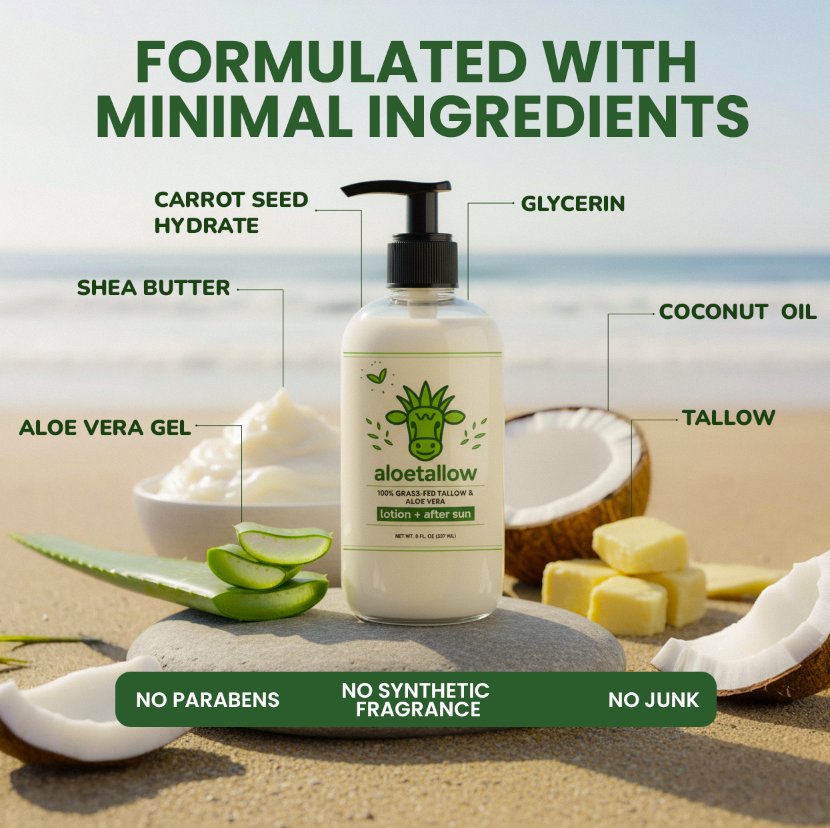 Aloetallow Tallow + Aloe Face & Body Lotion | 8 Clean Ingredients