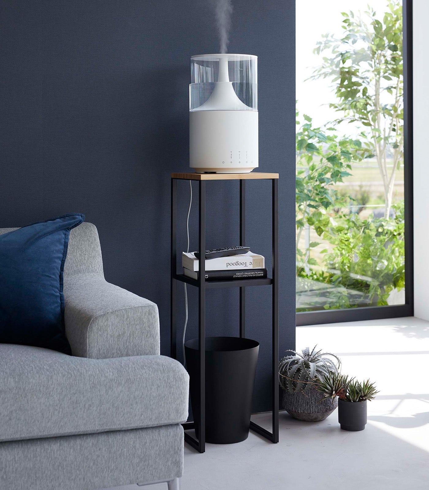 Yamazaki Home Two-Tier Display & Storage Shelf (31.5" H)  - Steel + Wood