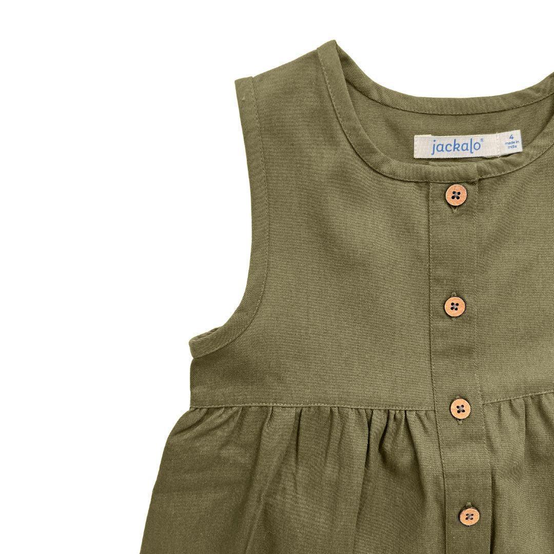 Jackalo - Jo Dress - Dark Olive - Organic Cotton