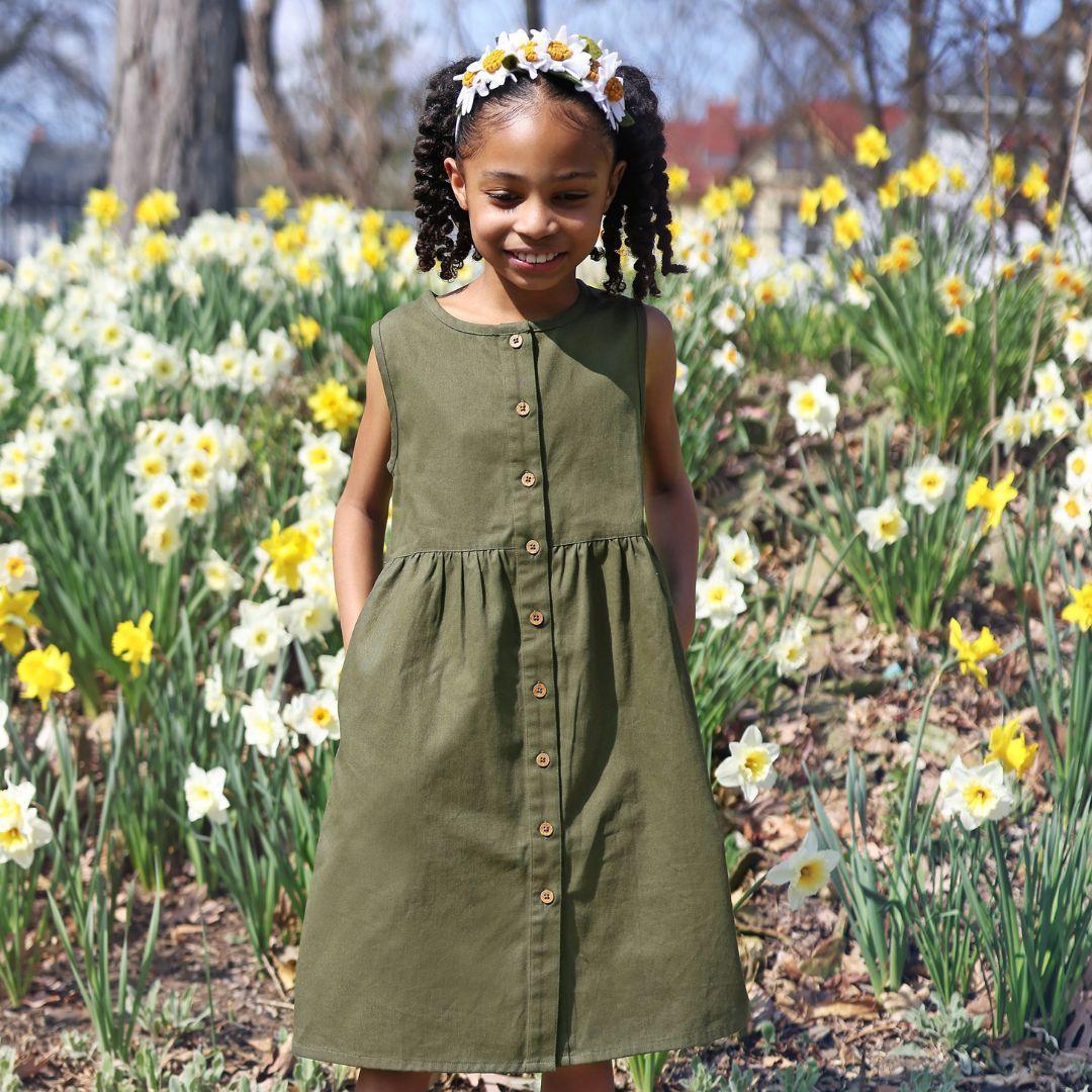 Jackalo - Jo Dress - Dark Olive - Organic Cotton