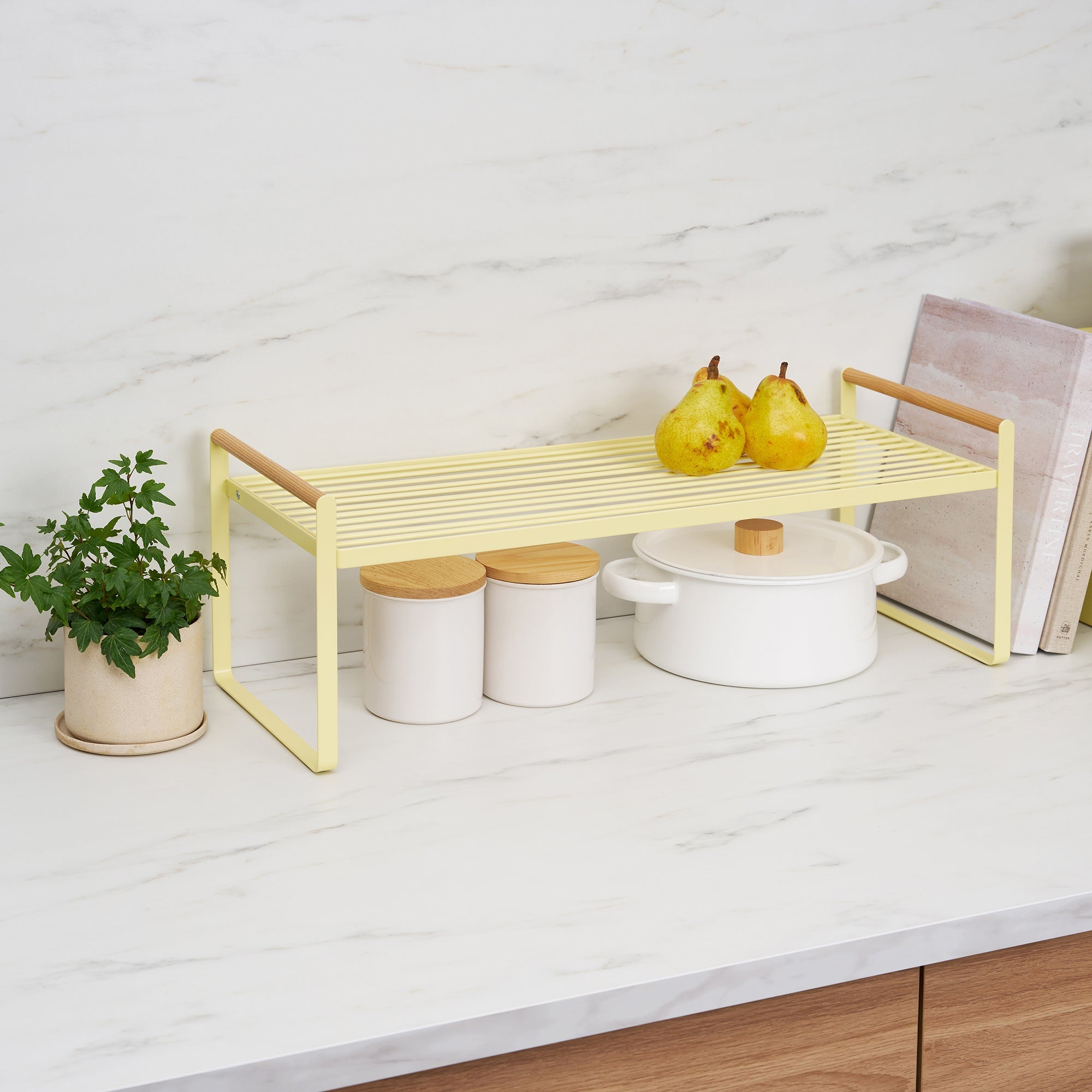 Yamazaki Home Countertop Wire Shelf - Steel + Wood