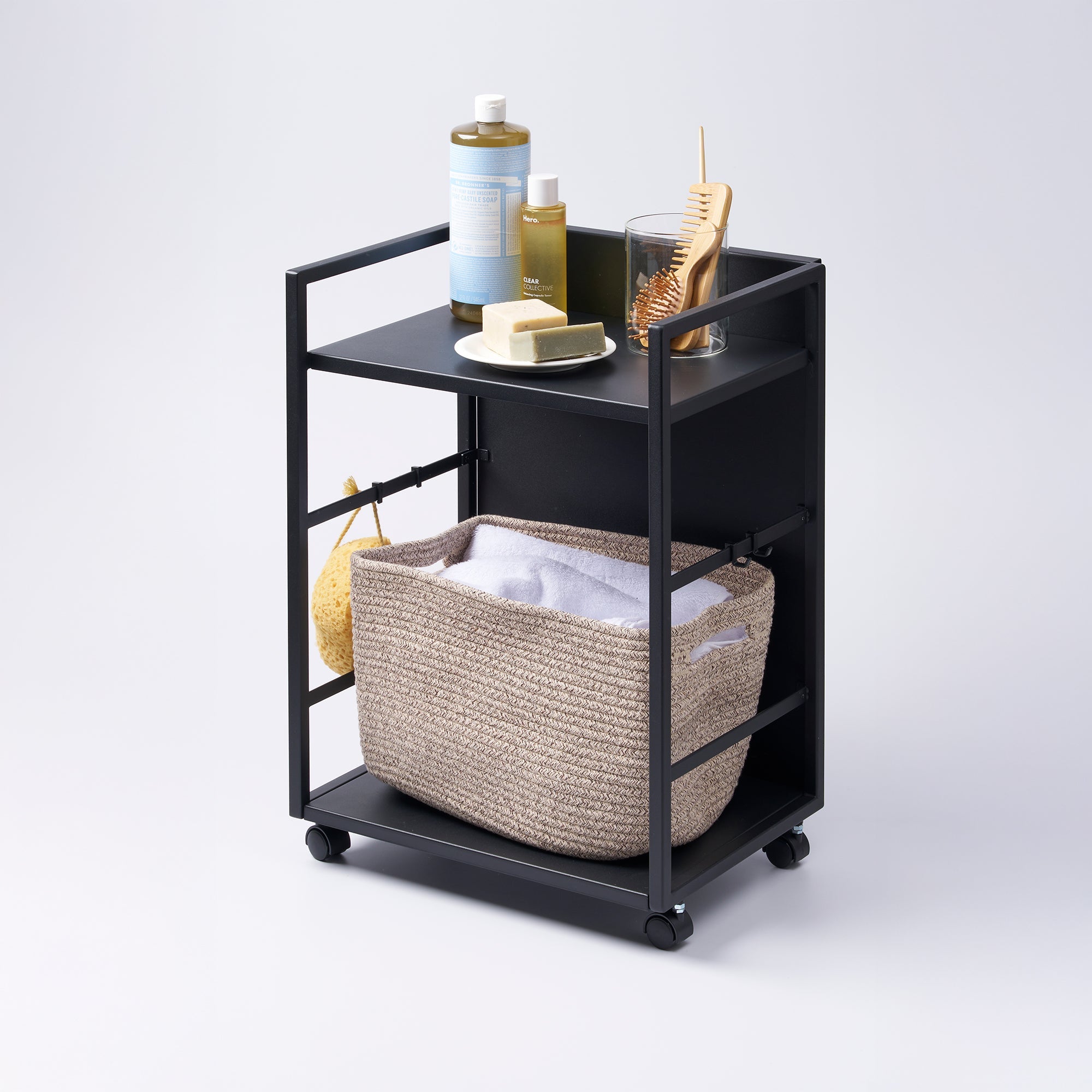 Yamazaki Home Two-Tier Hideaway Storage Cart (24" H)  - Steel