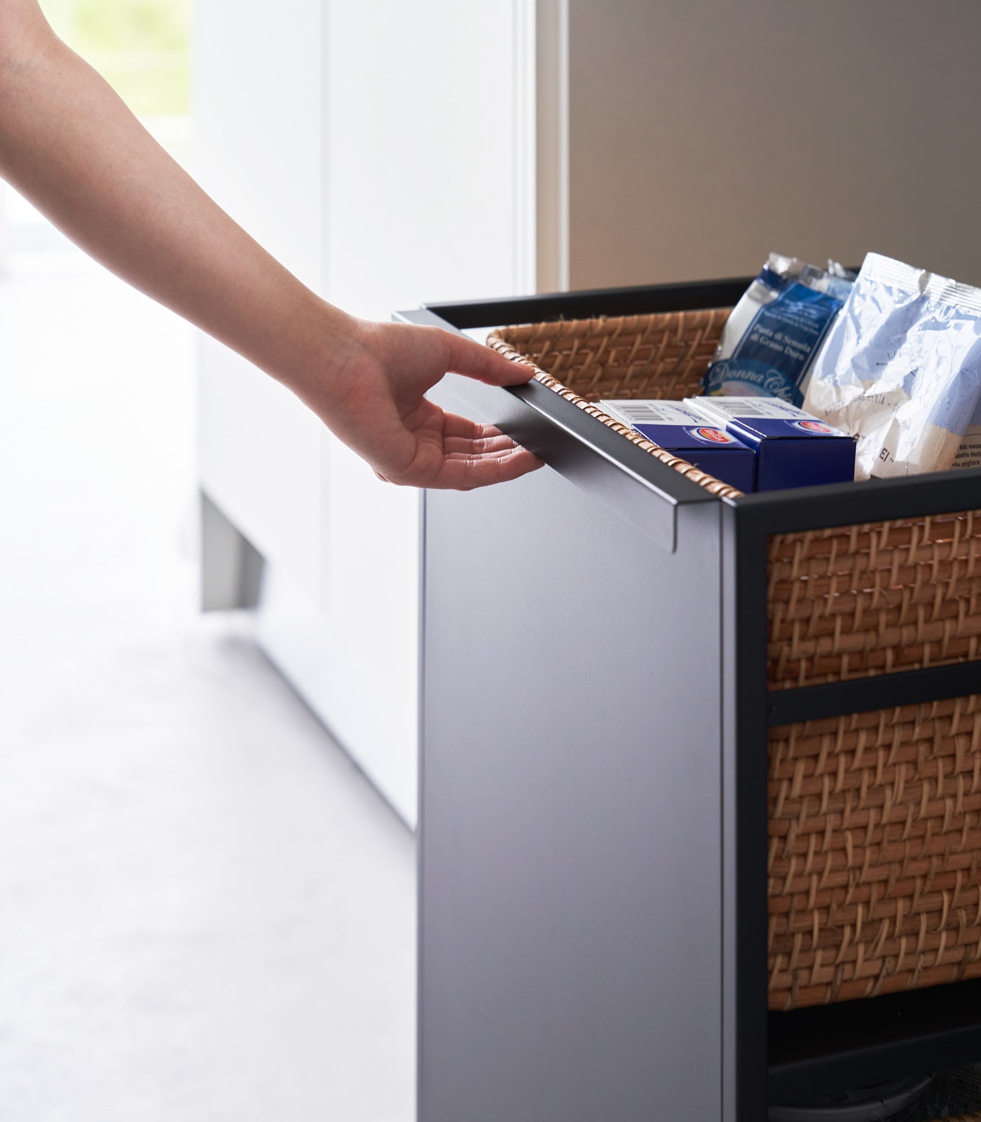 Yamazaki Home Two-Tier Hideaway Storage Cart (24" H)  - Steel