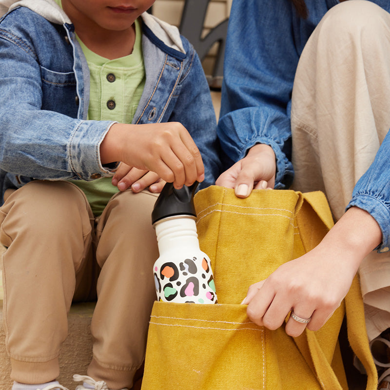 Klean Kanteen 12 oz Classic Kid's Water Bottle with Flip Seal Sport Cap and Straw