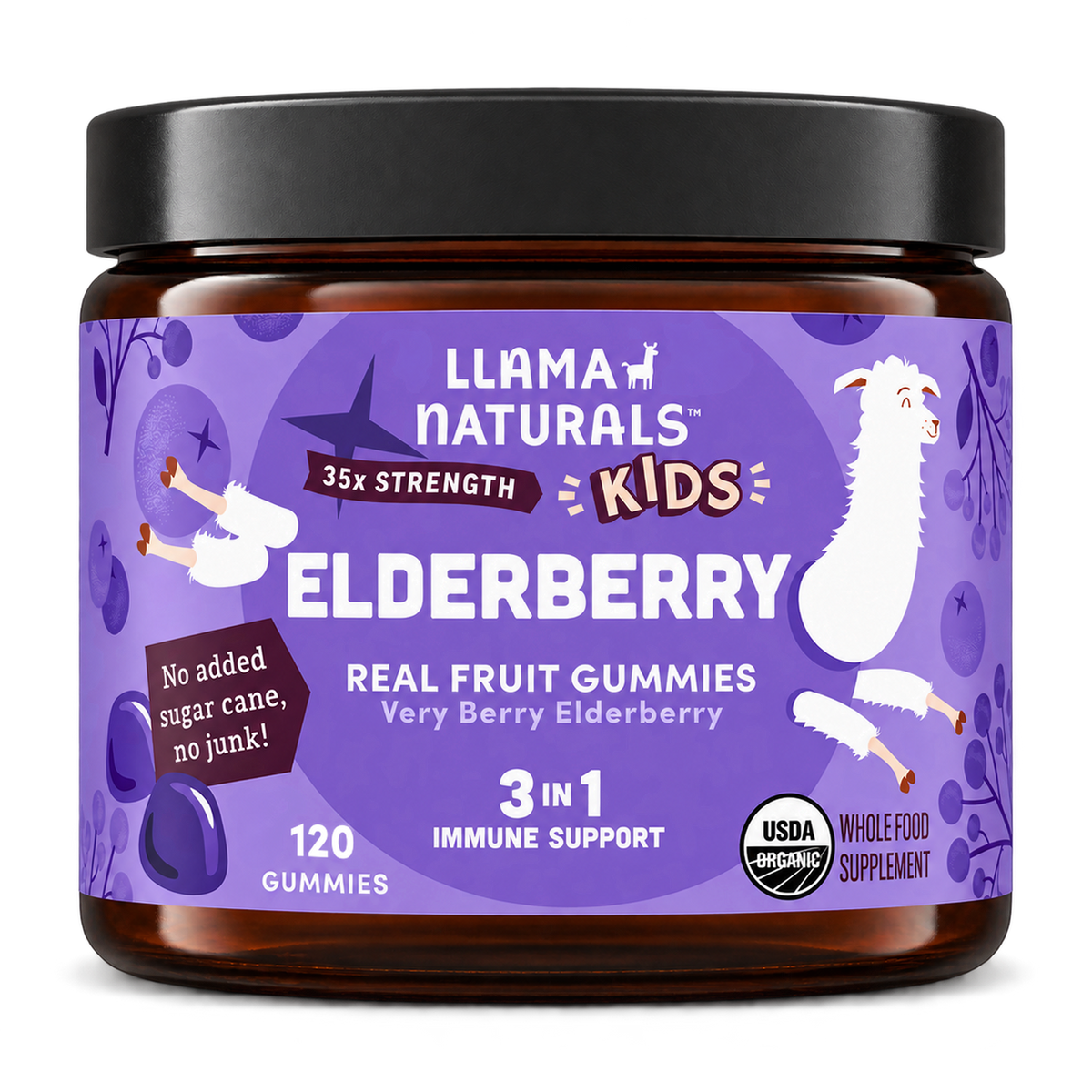 Llama Naturals Kids Elderberry Immunity Gummies (120 ct)