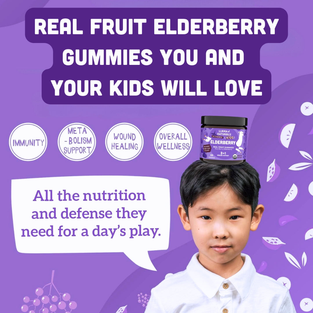 Llama Naturals Kids Complete Wellness Bundle – Multi + Pre & Probiotic + Elderberry Gummies