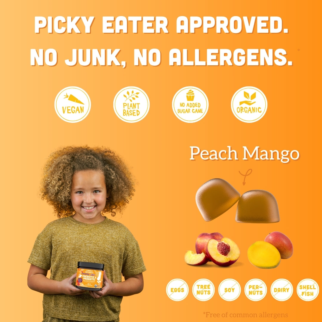 Llama Naturals Kids Prebiotic & Probiotic Gummies, Peach Mango (120 ct)
