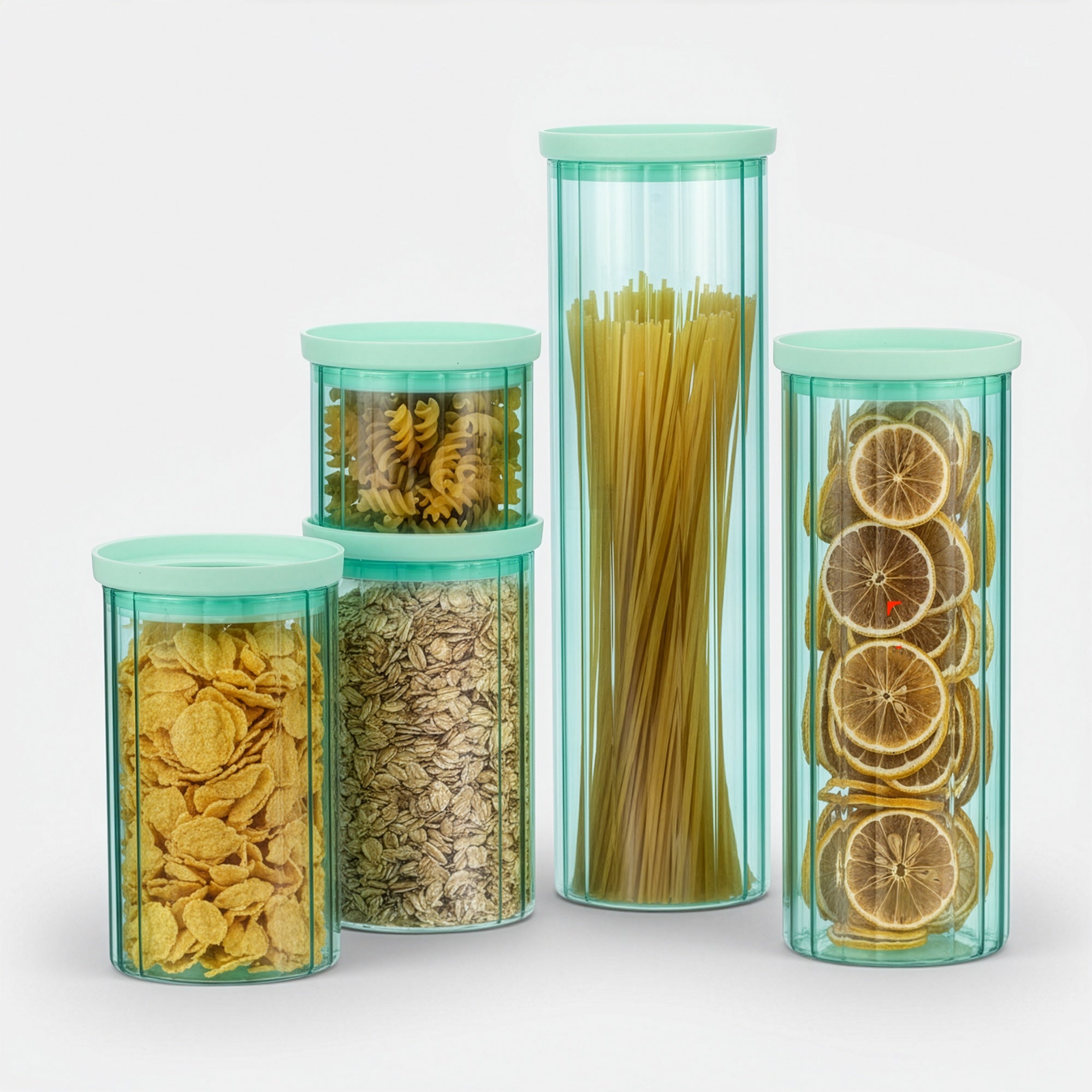 Genicook Glass Canister Set & Glass Lid - Diamond Blue