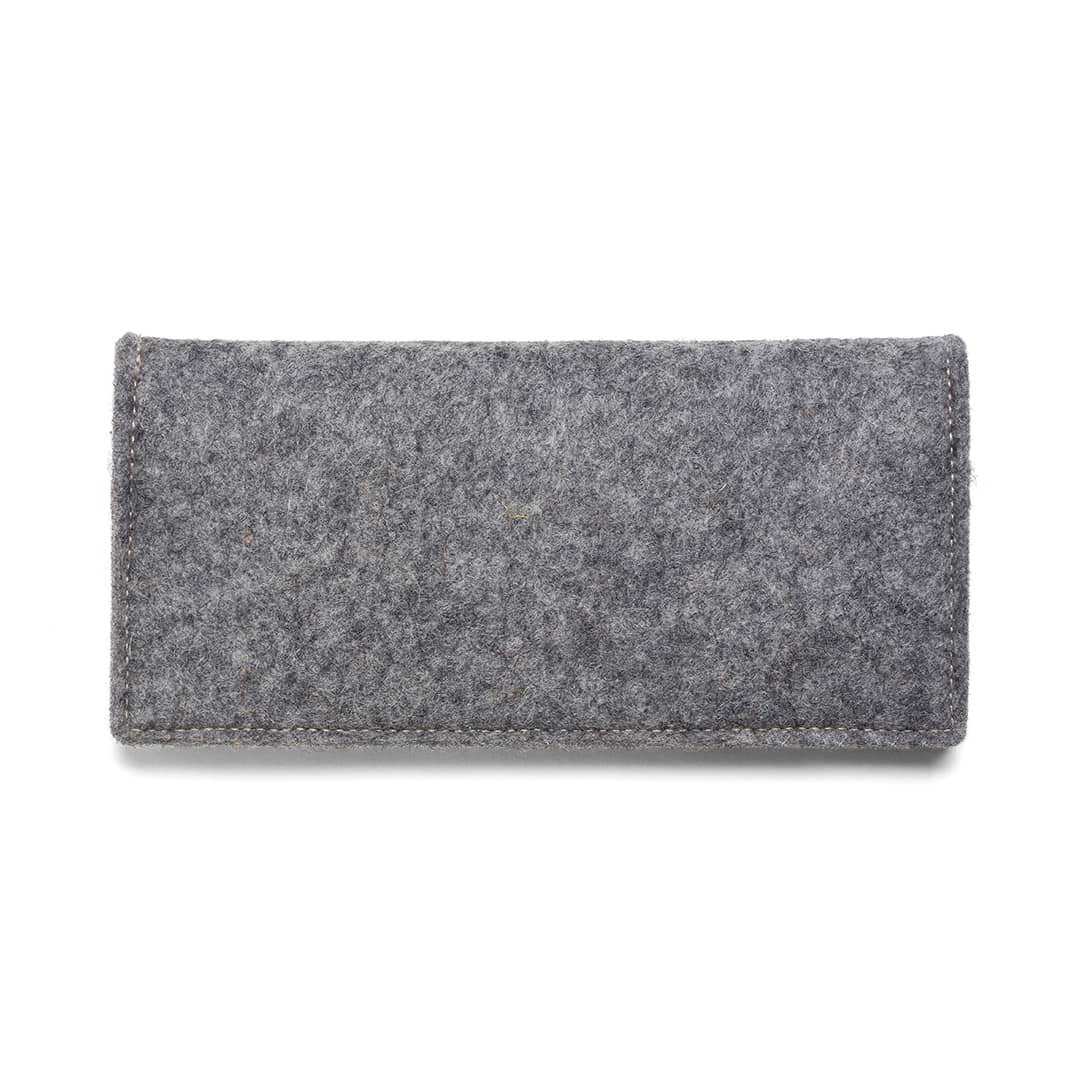 Gray clutch bag on a white background