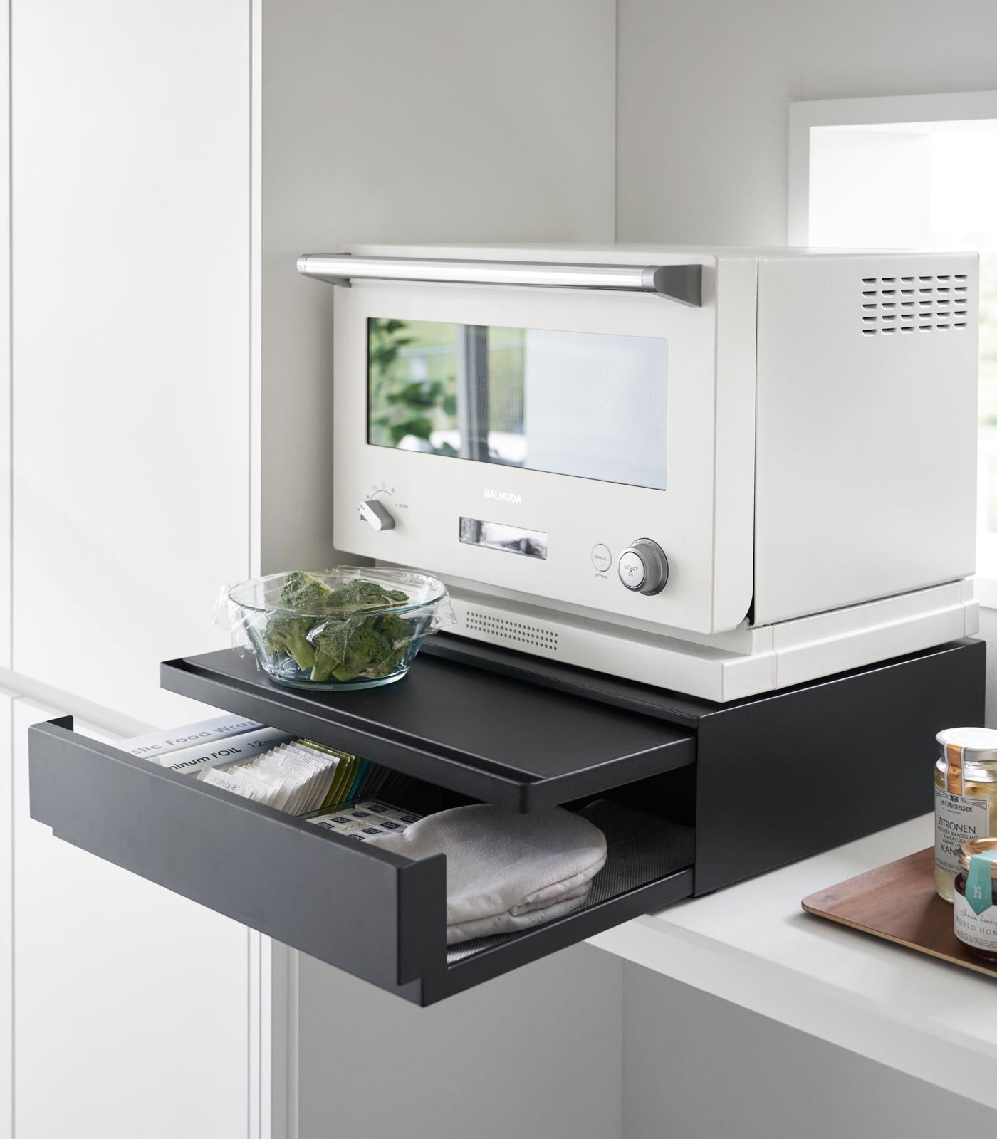 Yamazaki Home Countertop Drawer with Pull-Out Shelf - Steel