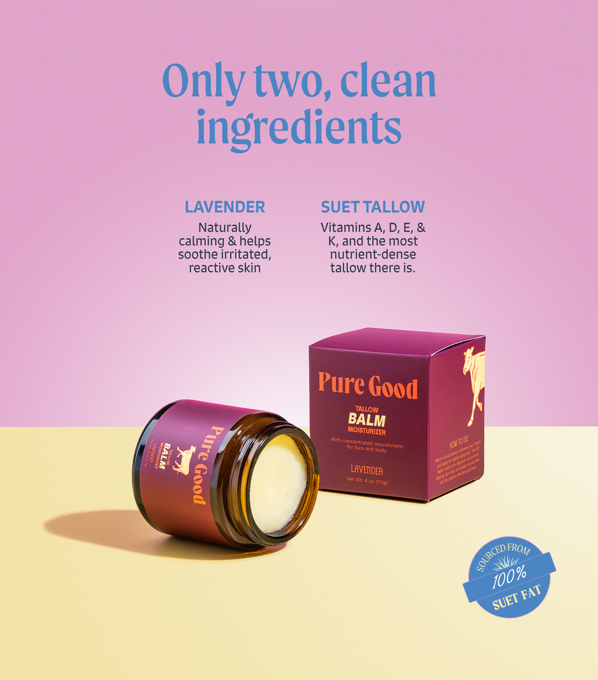 Pure Good Lavender Tallow Balm - Calming & Restoring