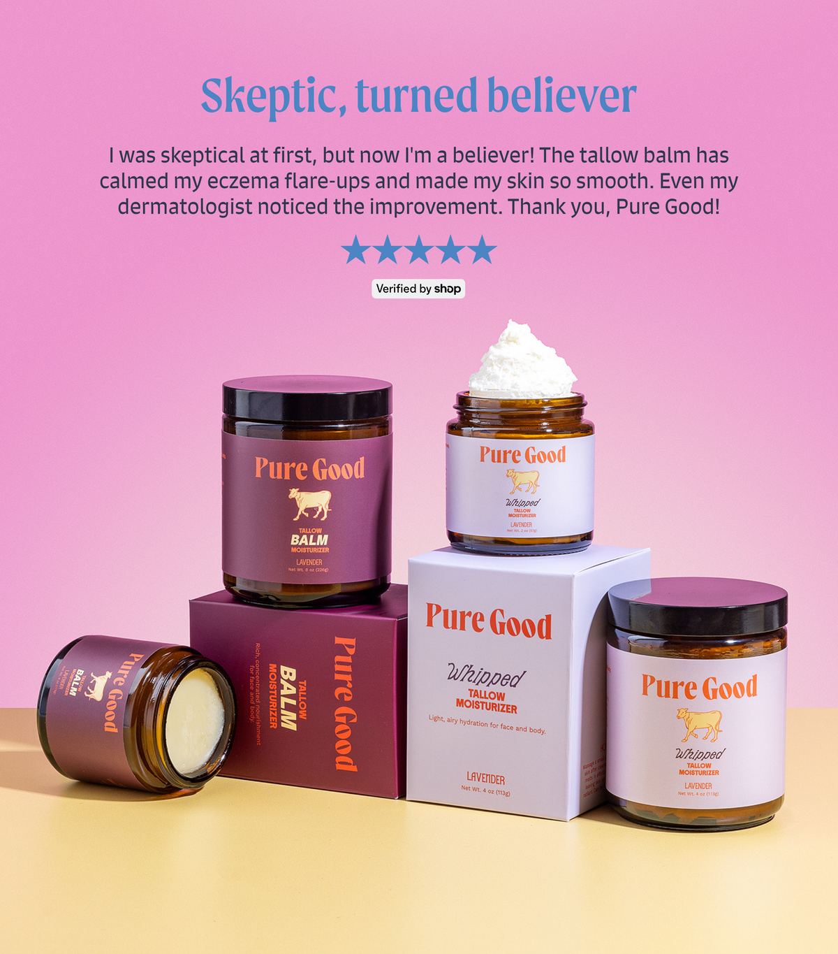 Pure Good Lavender Whipped Tallow - Calming & Restoring