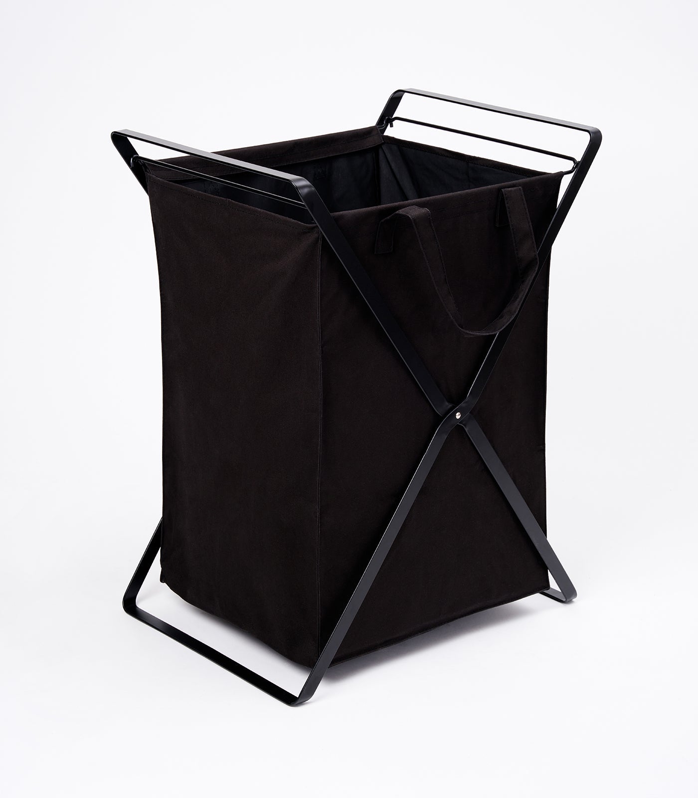 Yamazaki Home Laundry Hamper with Cotton Liner - Two Sizes - Steel + Cotton