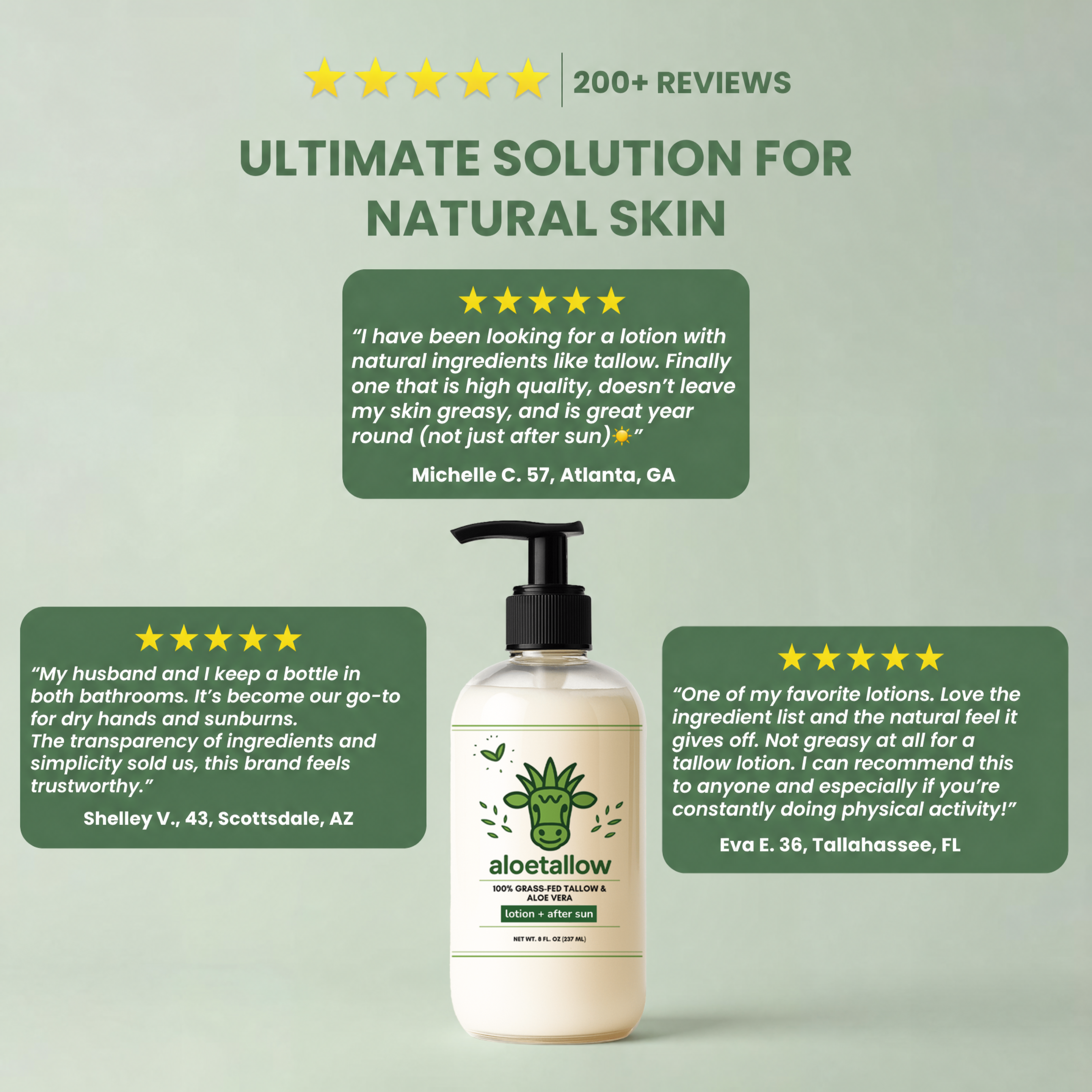 Aloetallow Tallow + Aloe Face & Body Lotion | 8 Clean Ingredients