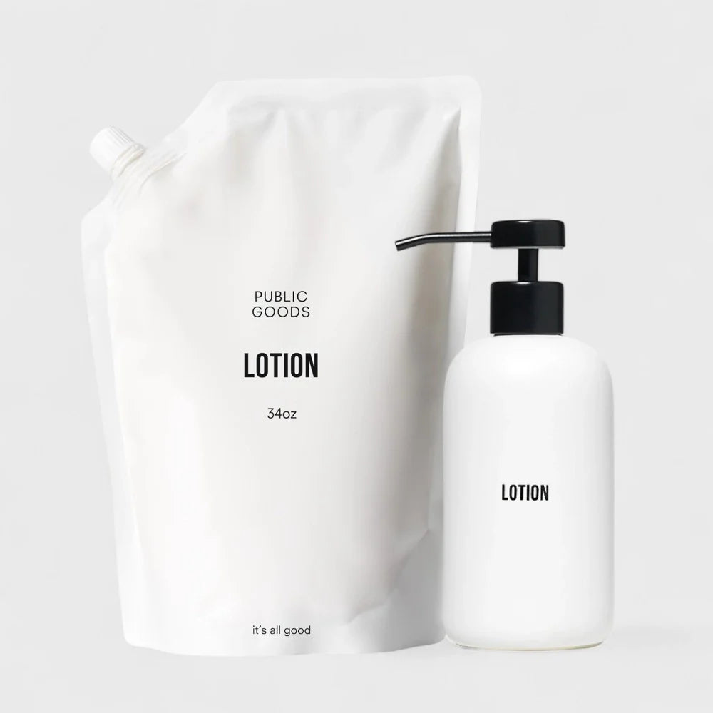 Public Goods Stoneware Lotion Dispenser + Lotion Refill