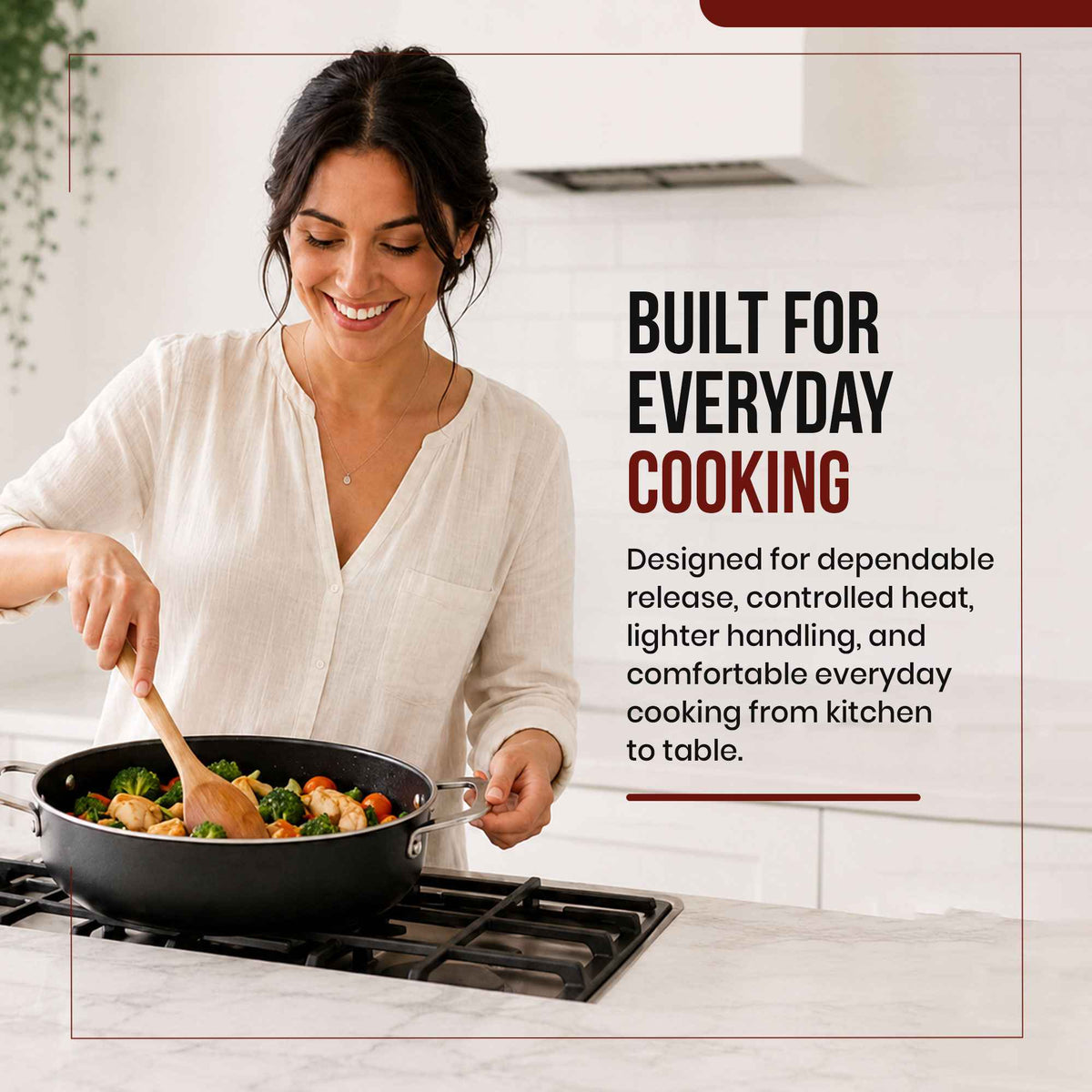 Alva Cookware Ceramic Nonstick Sauté Pan with Lid, 3.5-Qt