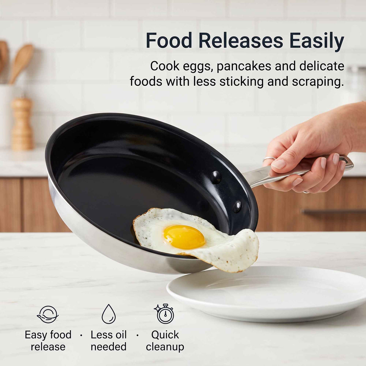 Alva Cookware 5-Ply Nonstick Stainless Frying Pan