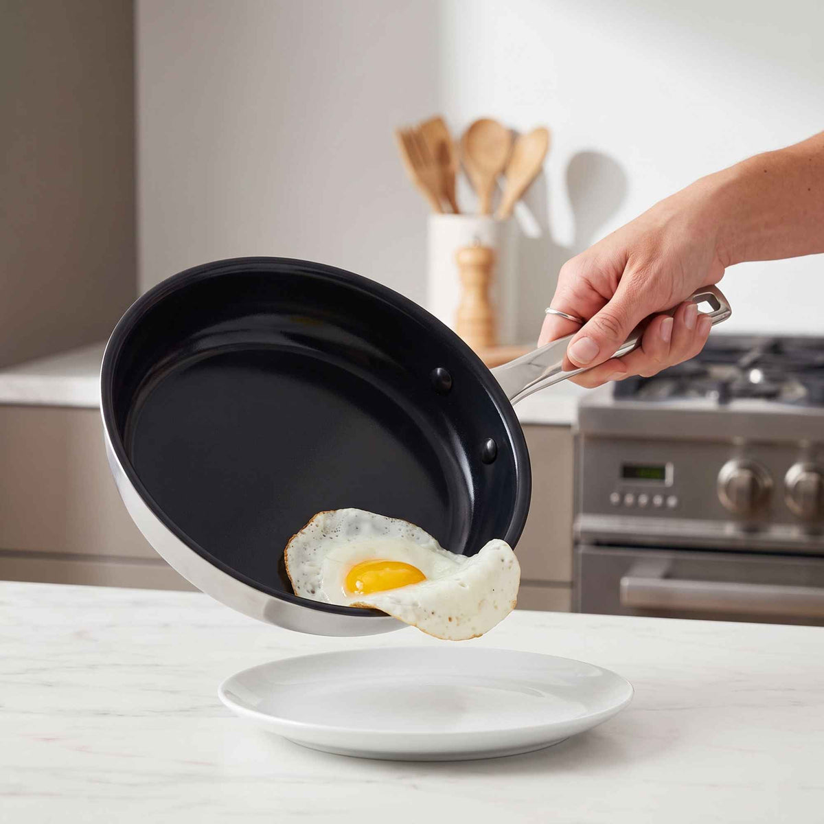 Alva Cookware 5-Ply Nonstick Stainless Frying Pan