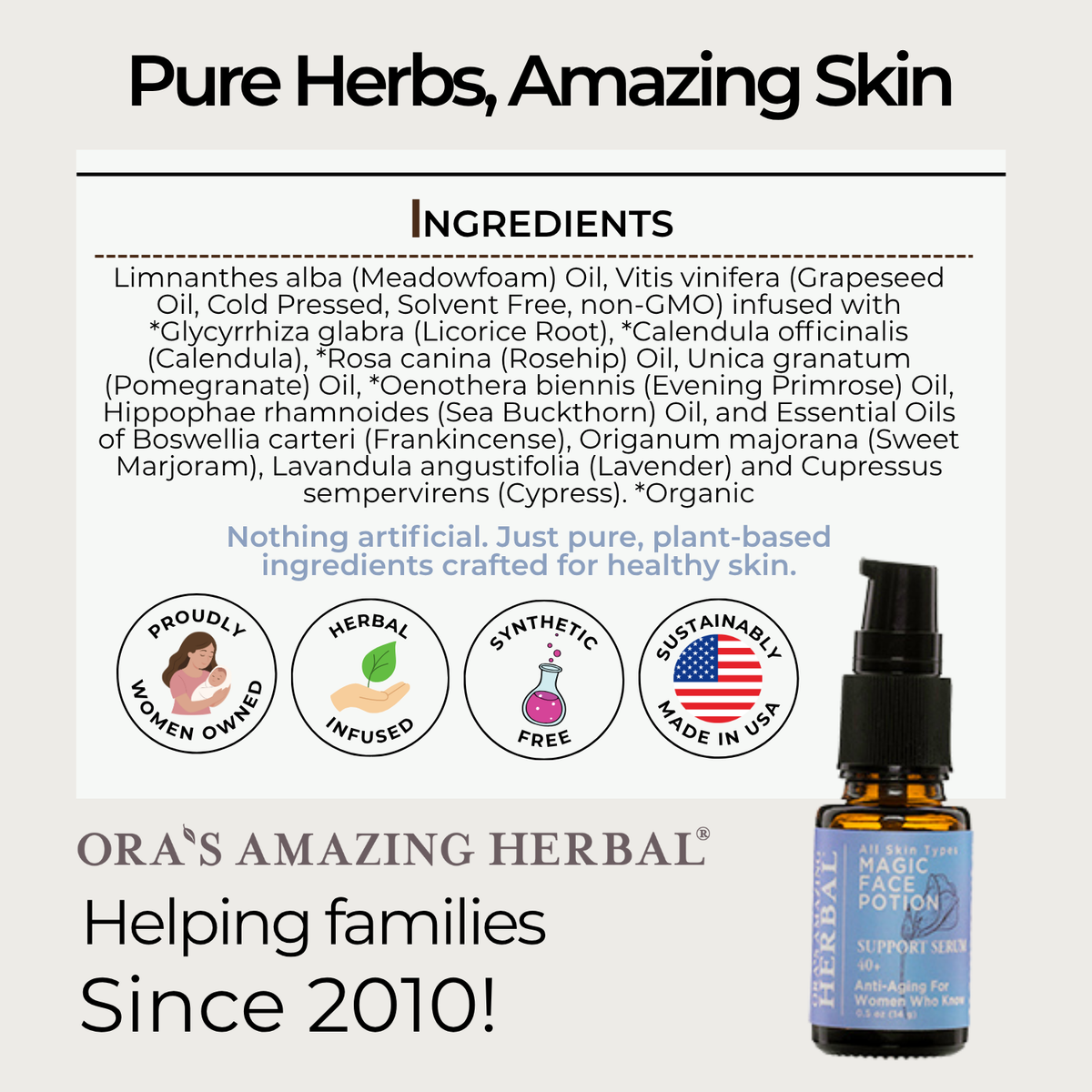 Ora's Amazing Herbal Magic Face Potion, For Women Who Know