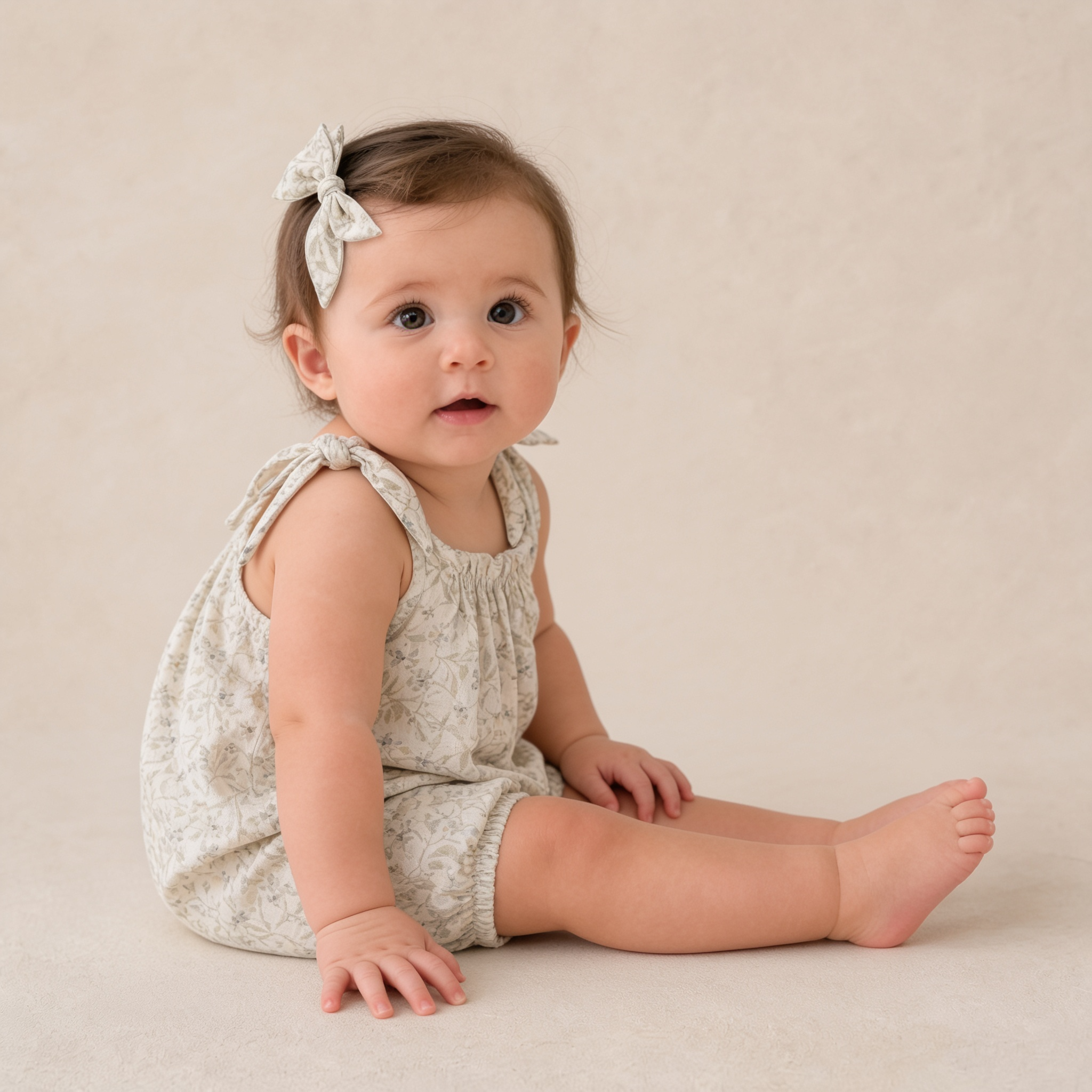Makemake Organics - Organic Tie Shoulder Bubble Romper - Bluebelle