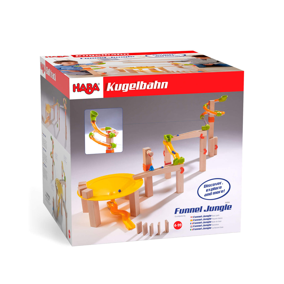 Kugelbahn Funnel Jungle toy set packaging on a white background