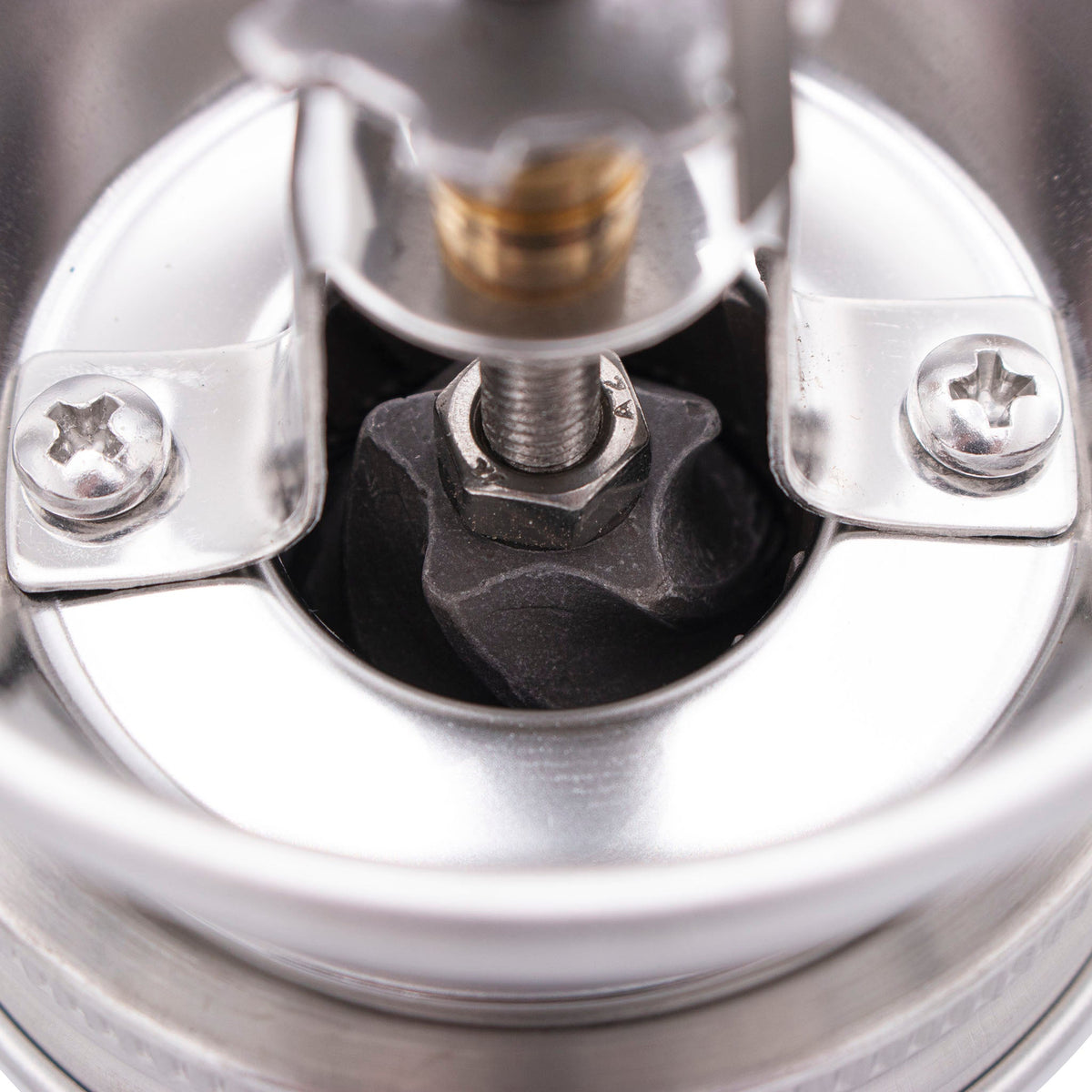 Top view of regular-mouth Mason jar manual grinder lid