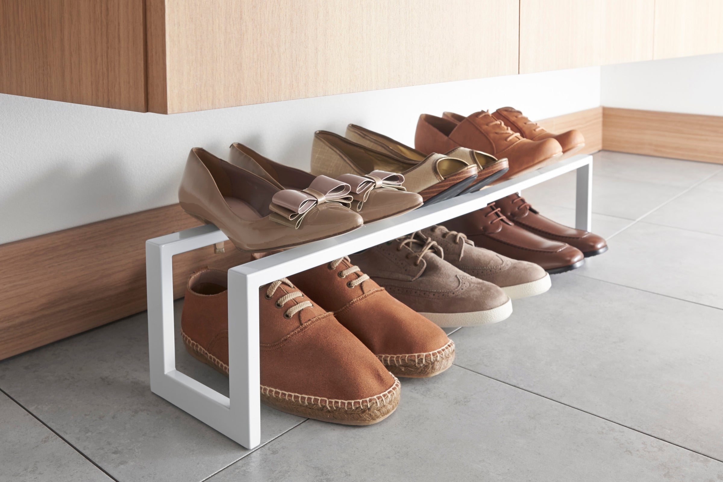 Yamazaki Home Expandable Shoe Rack (6" H)  - Steel