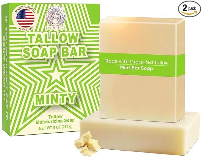 Mint Beef Tallow Soap Twin Pack - 2 Bars — Eat My Face