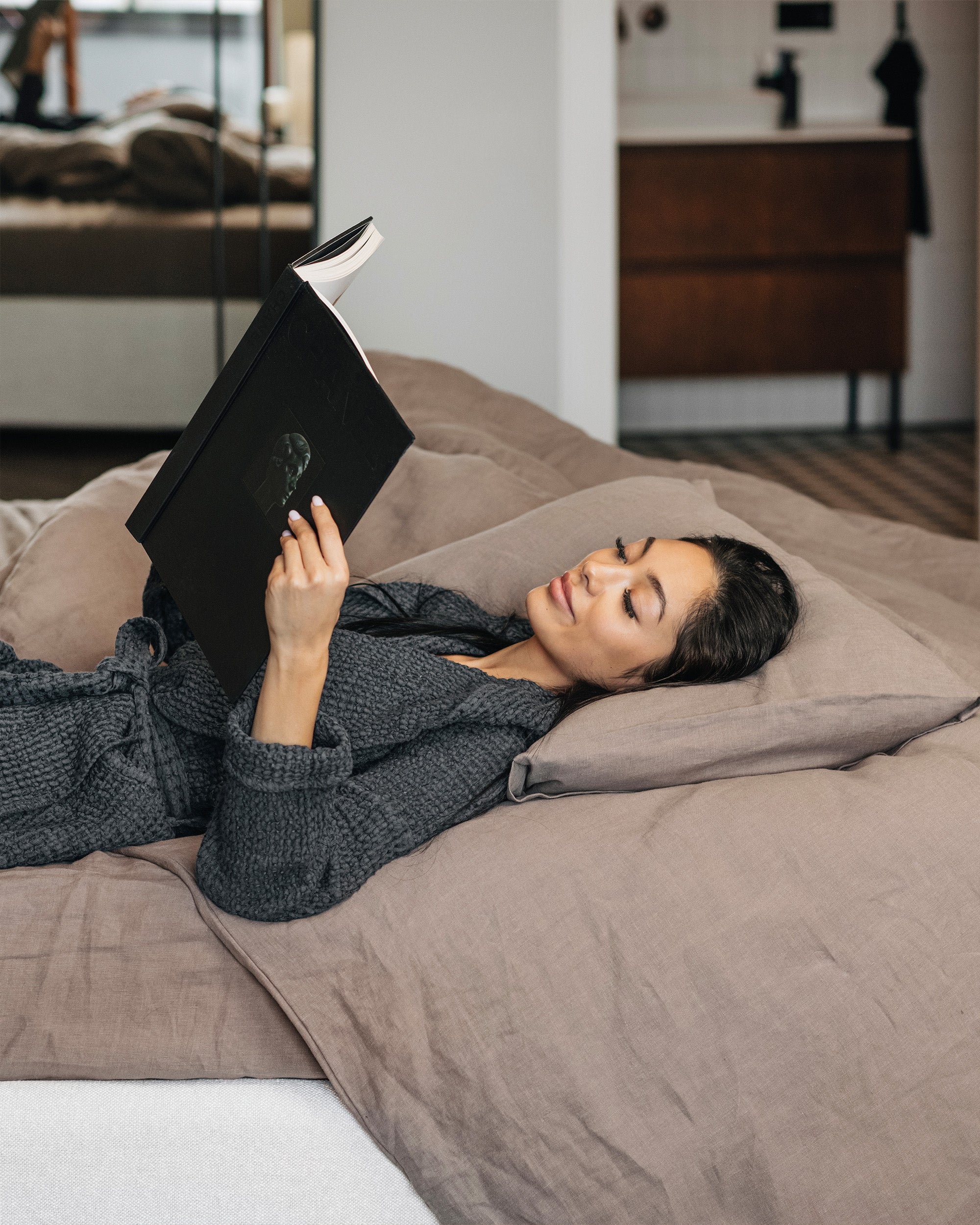 MagicLinen Mocha Linen Duvet Cover