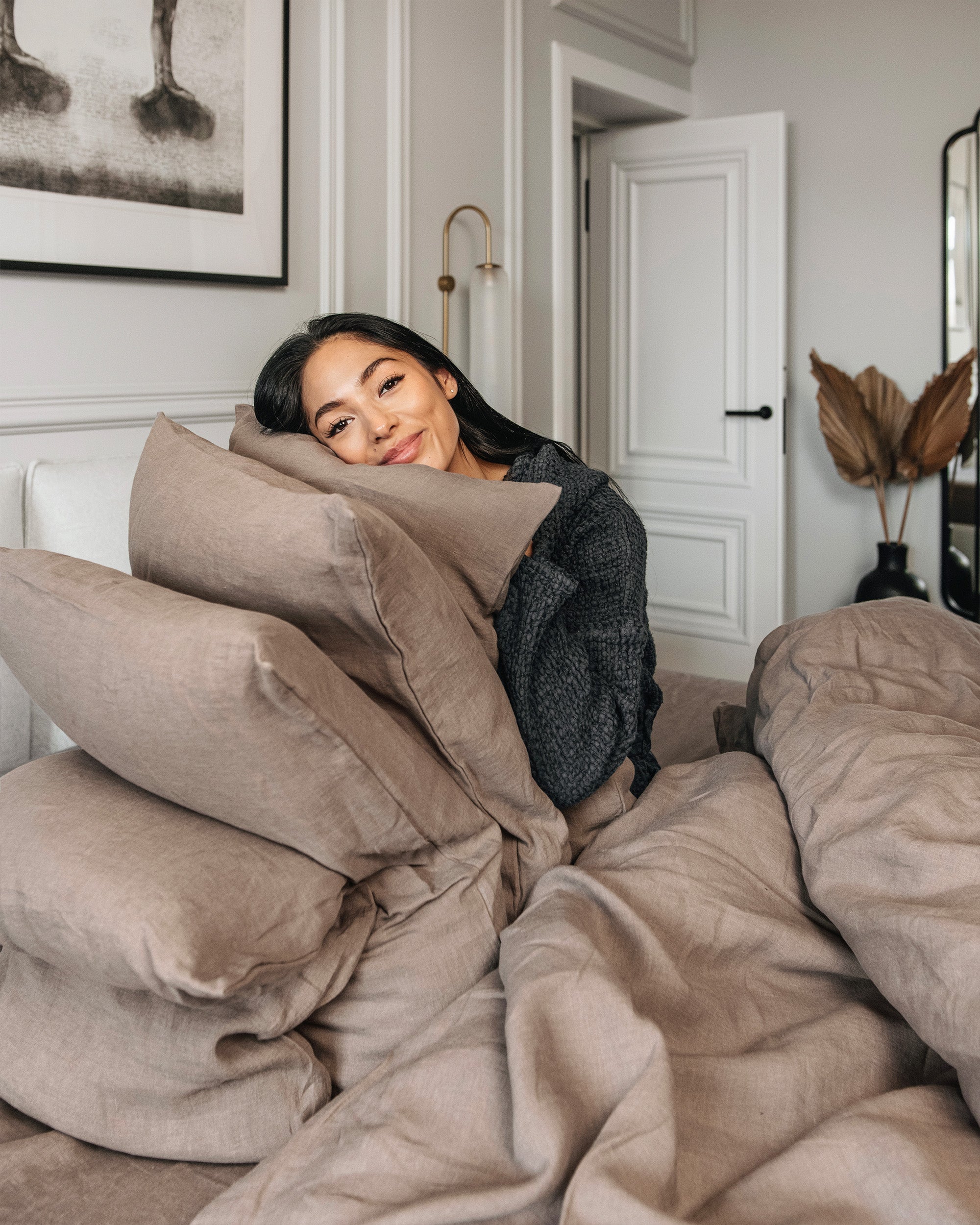 MagicLinen Mocha Linen Sheet Set (4 Pcs)