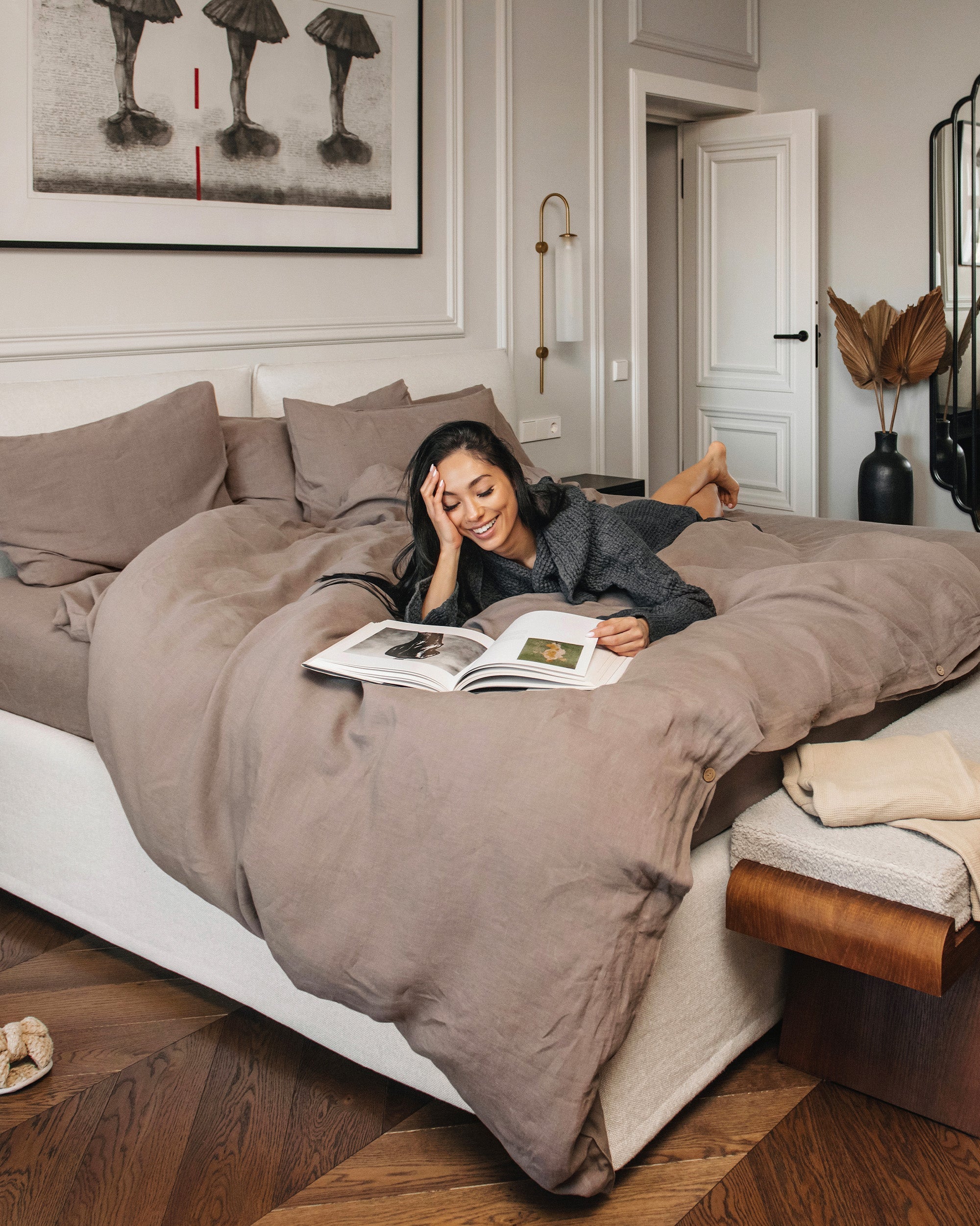 MagicLinen Mocha Linen Duvet Cover Set (3 Pcs) - Gimme the Good Stuff