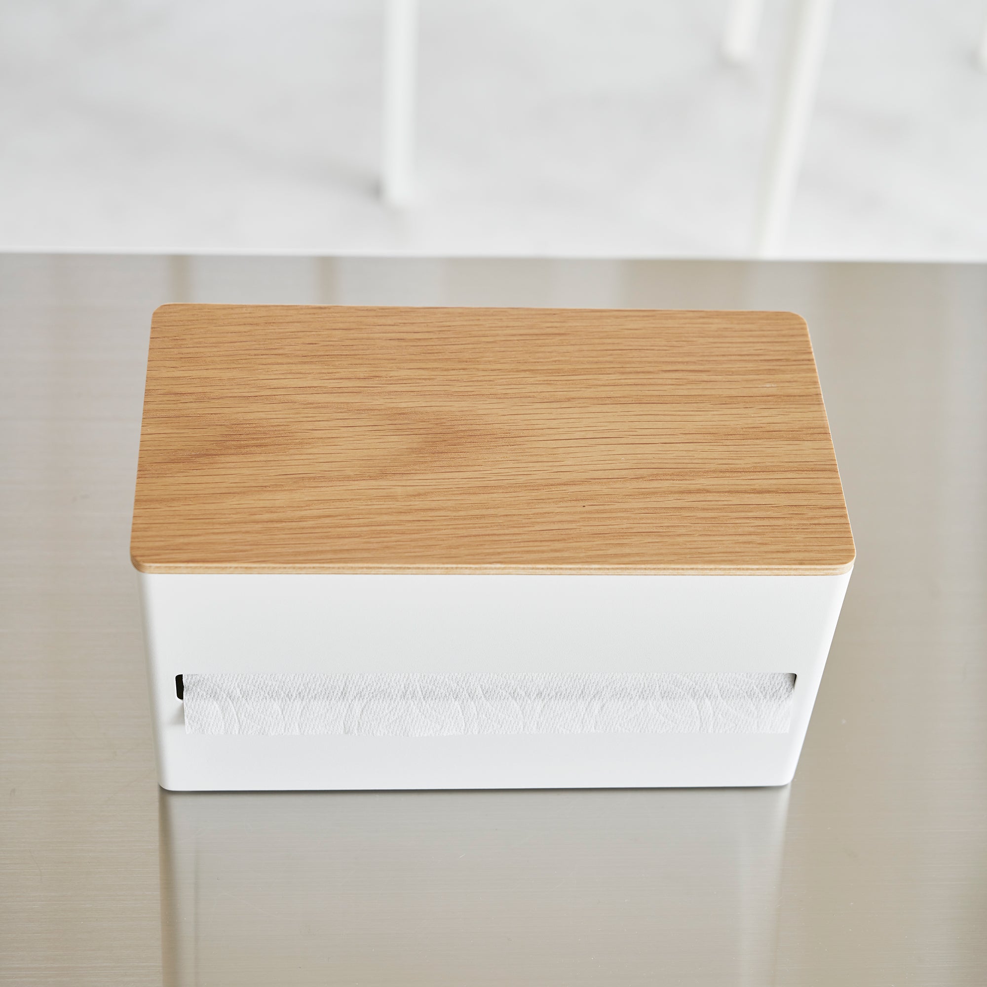 Yamazaki Home Paper Towel Dispenser - Steel + Wood