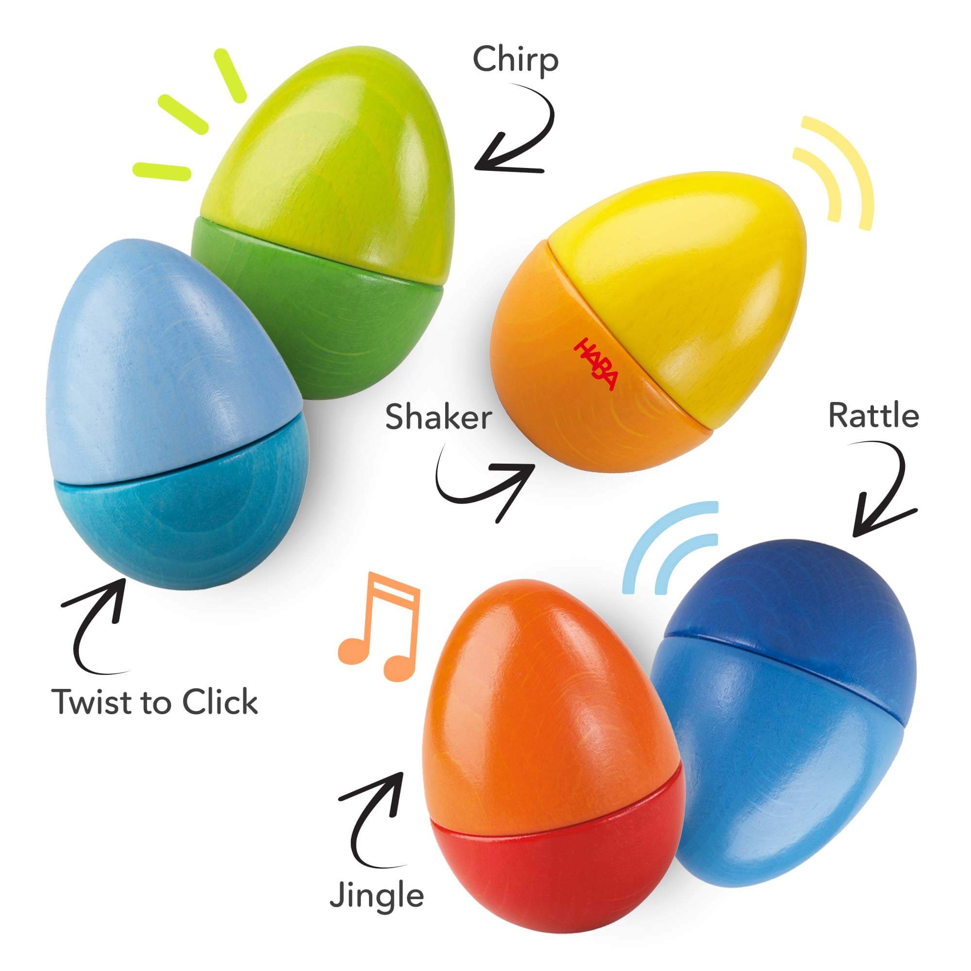 HABA Fun with Sounds Wooden Eggs