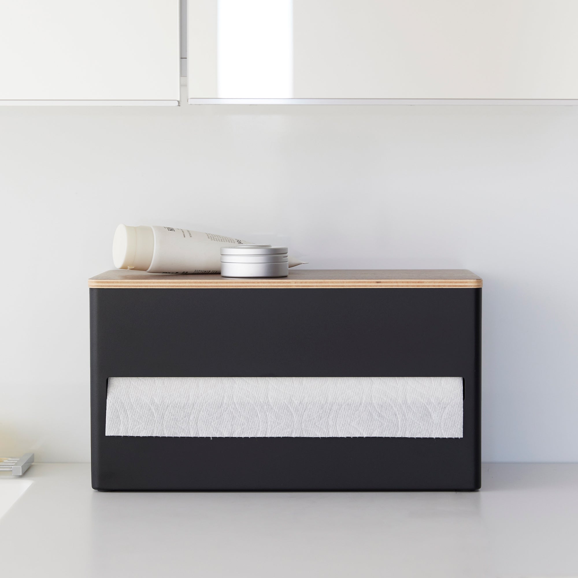 Yamazaki Home Paper Towel Dispenser - Steel + Wood