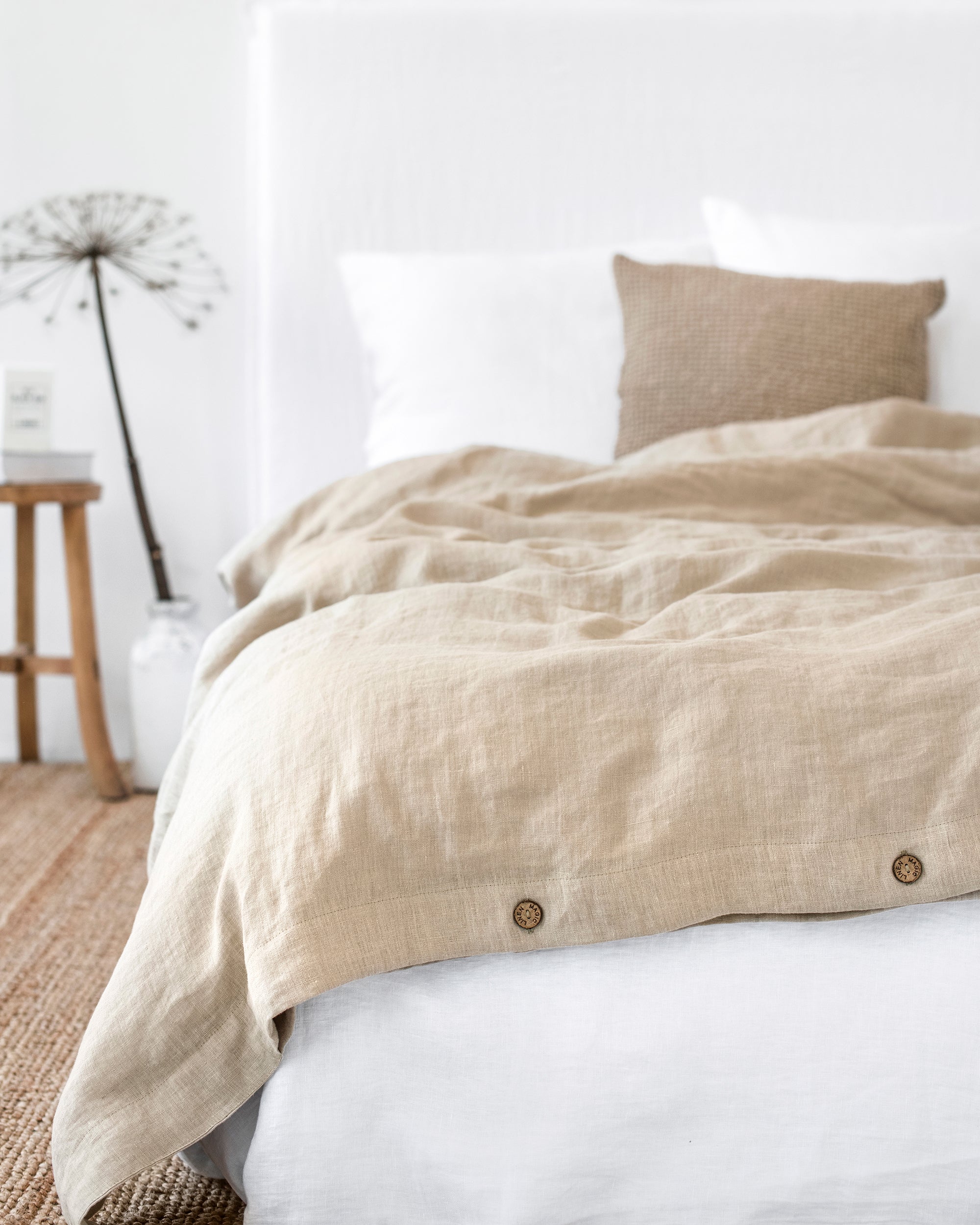 MagicLinen Natural Linen Duvet Cover Set (3 Pcs)