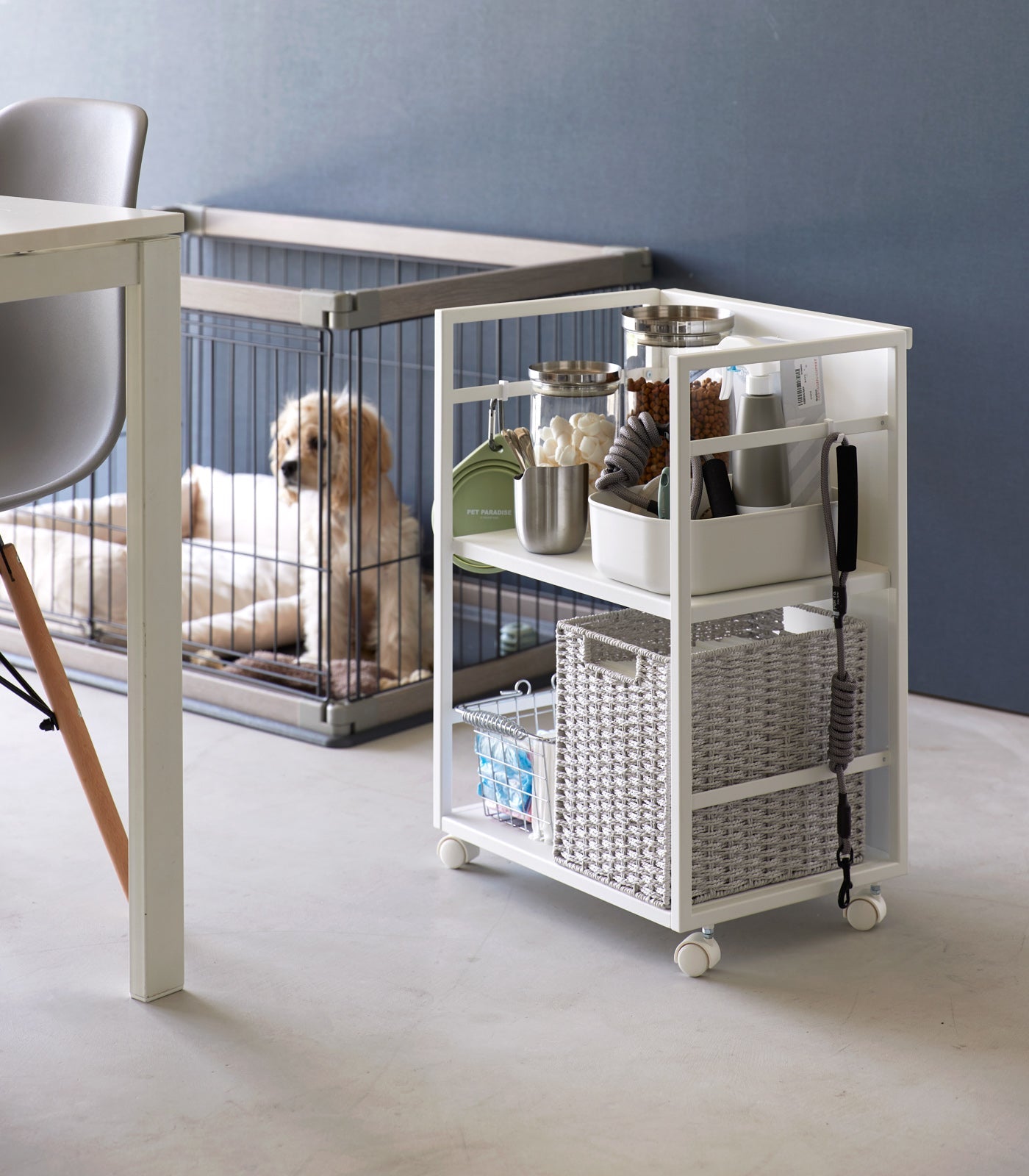 Yamazaki Home Two-Tier Hideaway Storage Cart (24" H)  - Steel