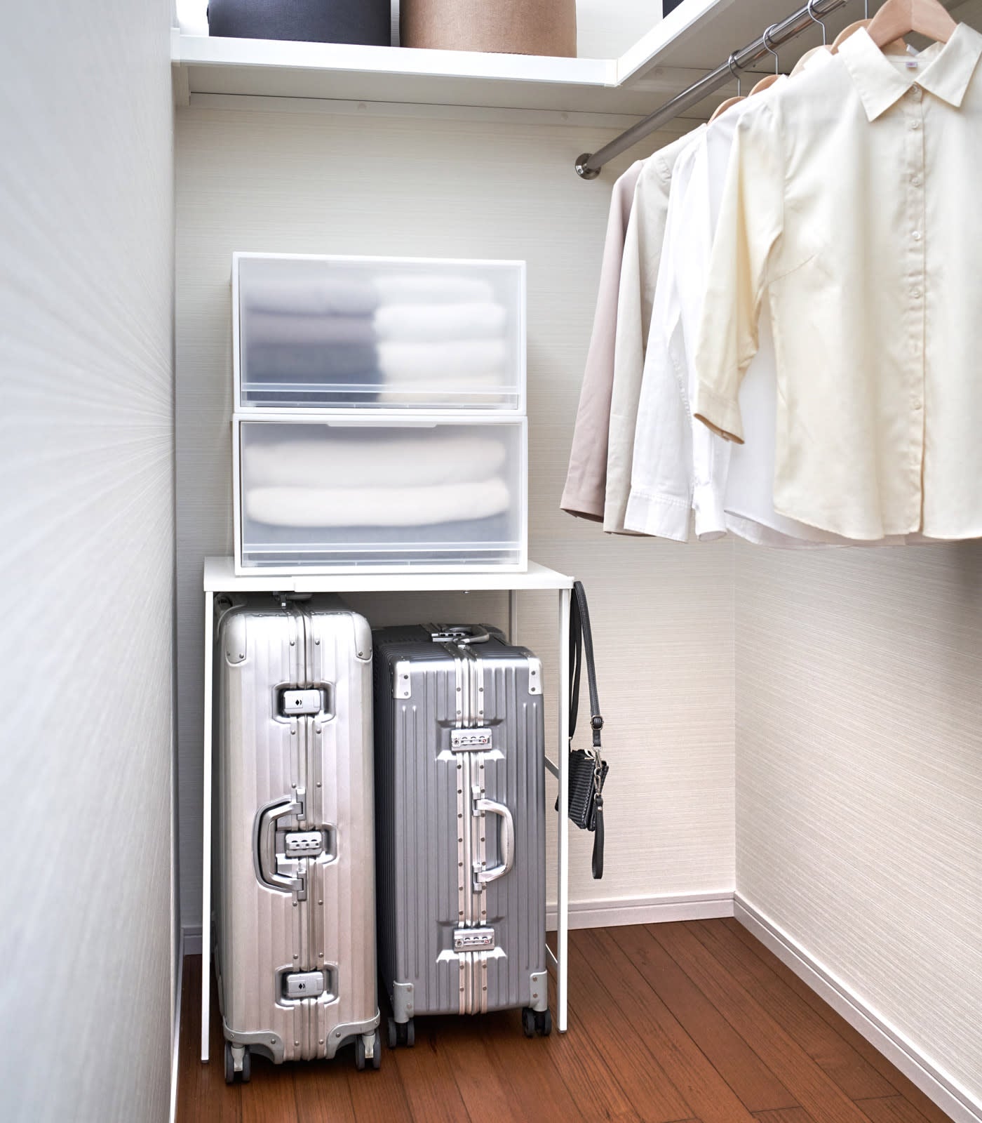 Yamazaki Home Expandable Suitcase Rack - Steel