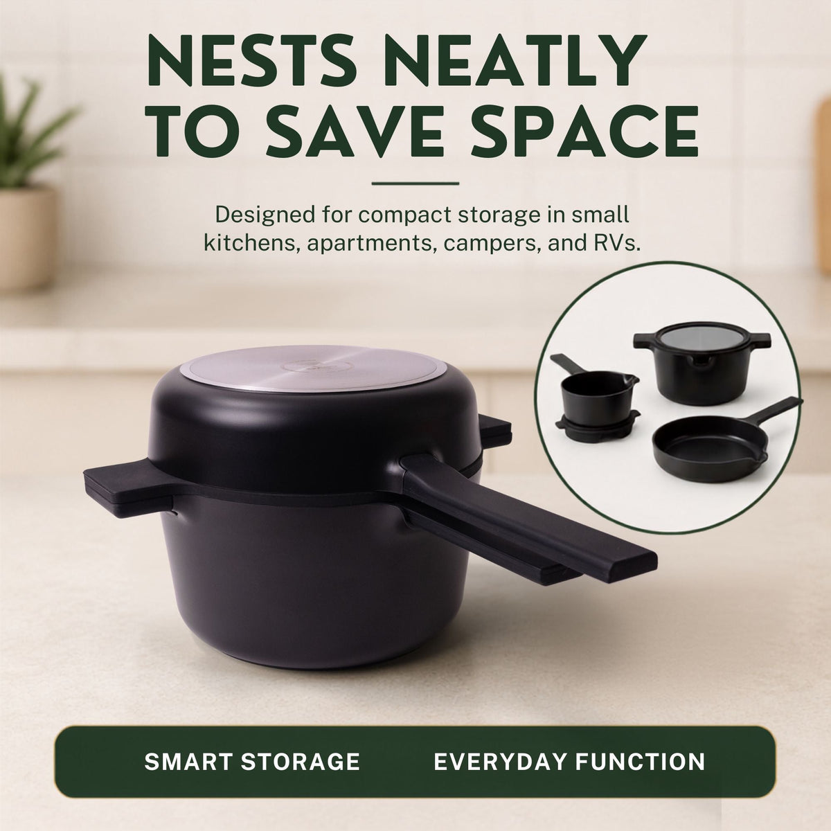 Alva Cookware Nonstick Stackable Set, 5-Piece