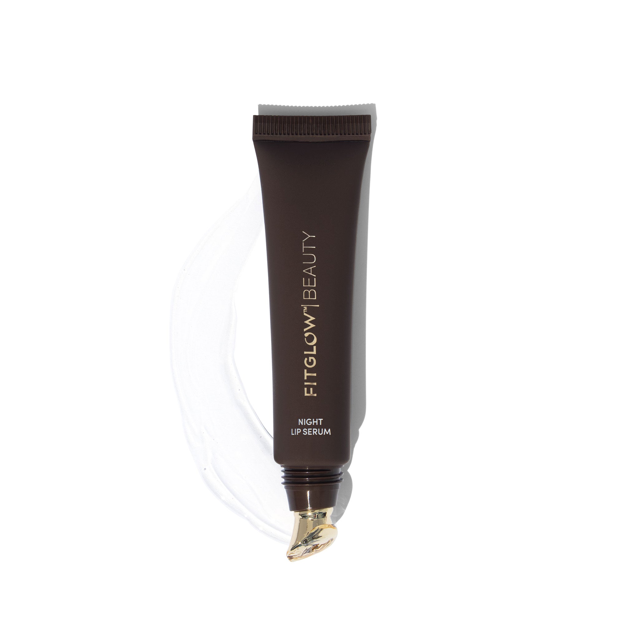 Fitglow Beauty lip serum tube on a white background