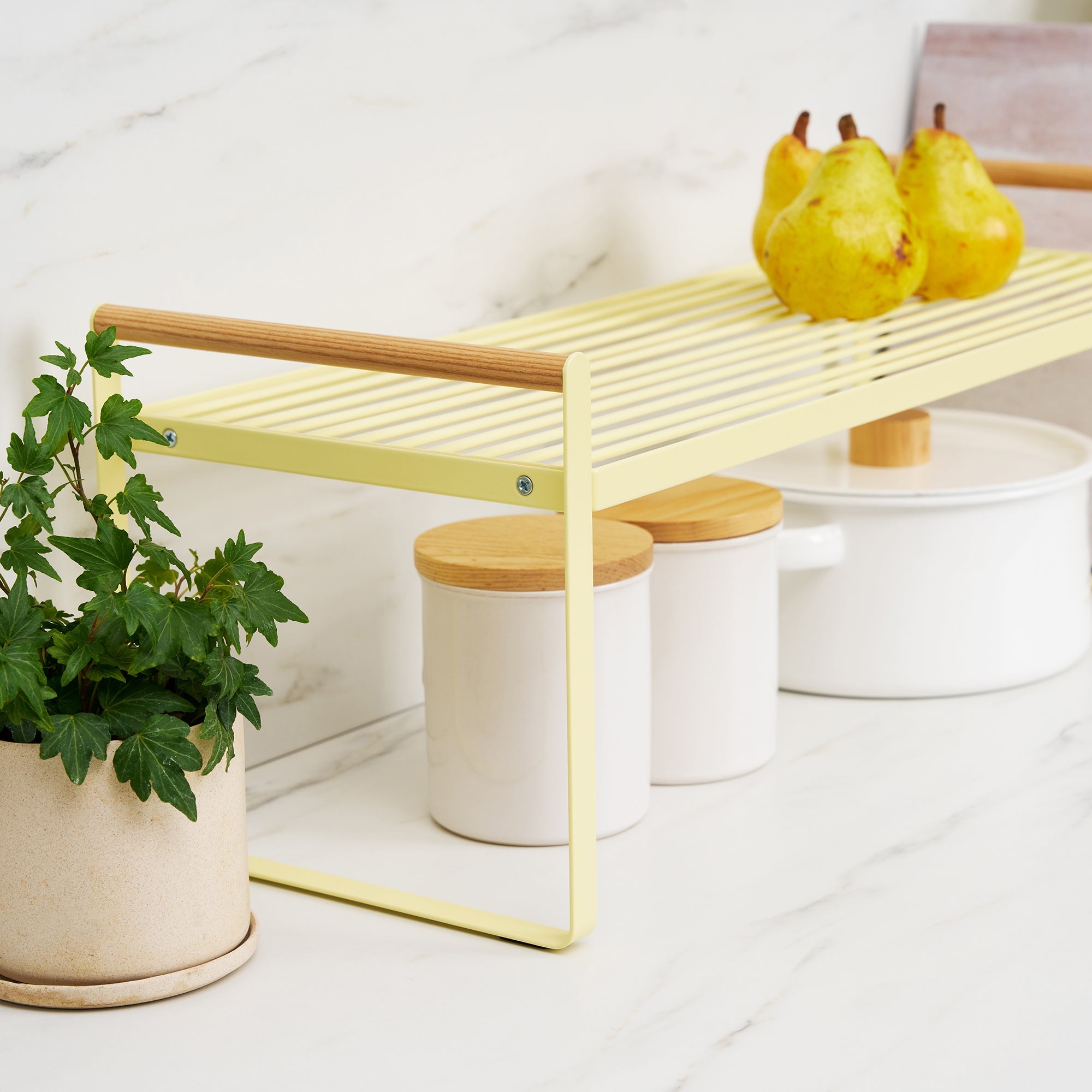Yamazaki Home Countertop Wire Shelf - Steel + Wood